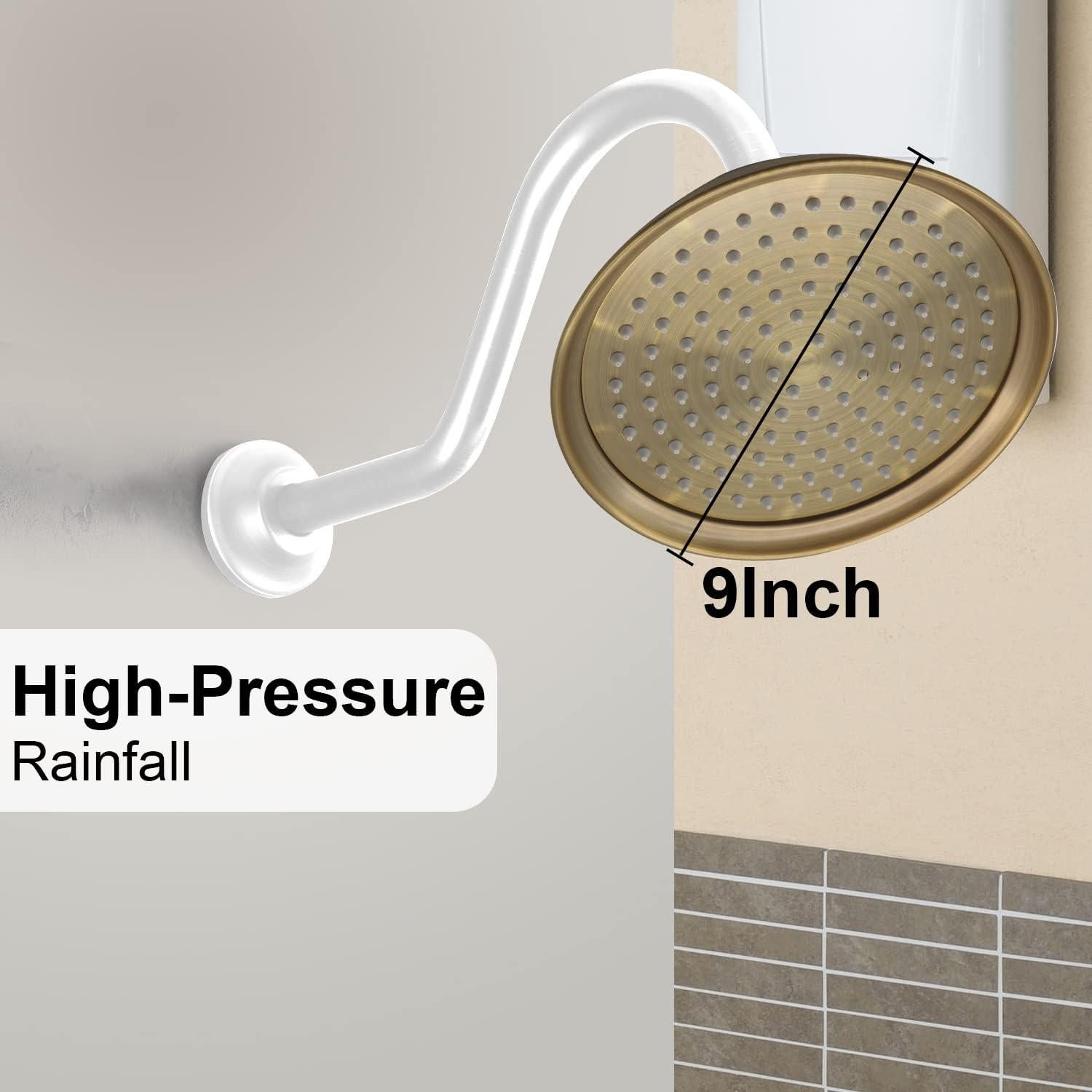 Cabezal de Ducha de Lluvia Drettyer 9" Acero Inoxidable Bronce