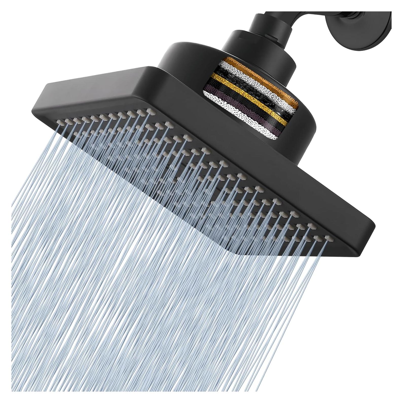 Cabezal de Ducha de Lluvia Nuodan 6" Cuadrado con Filtro