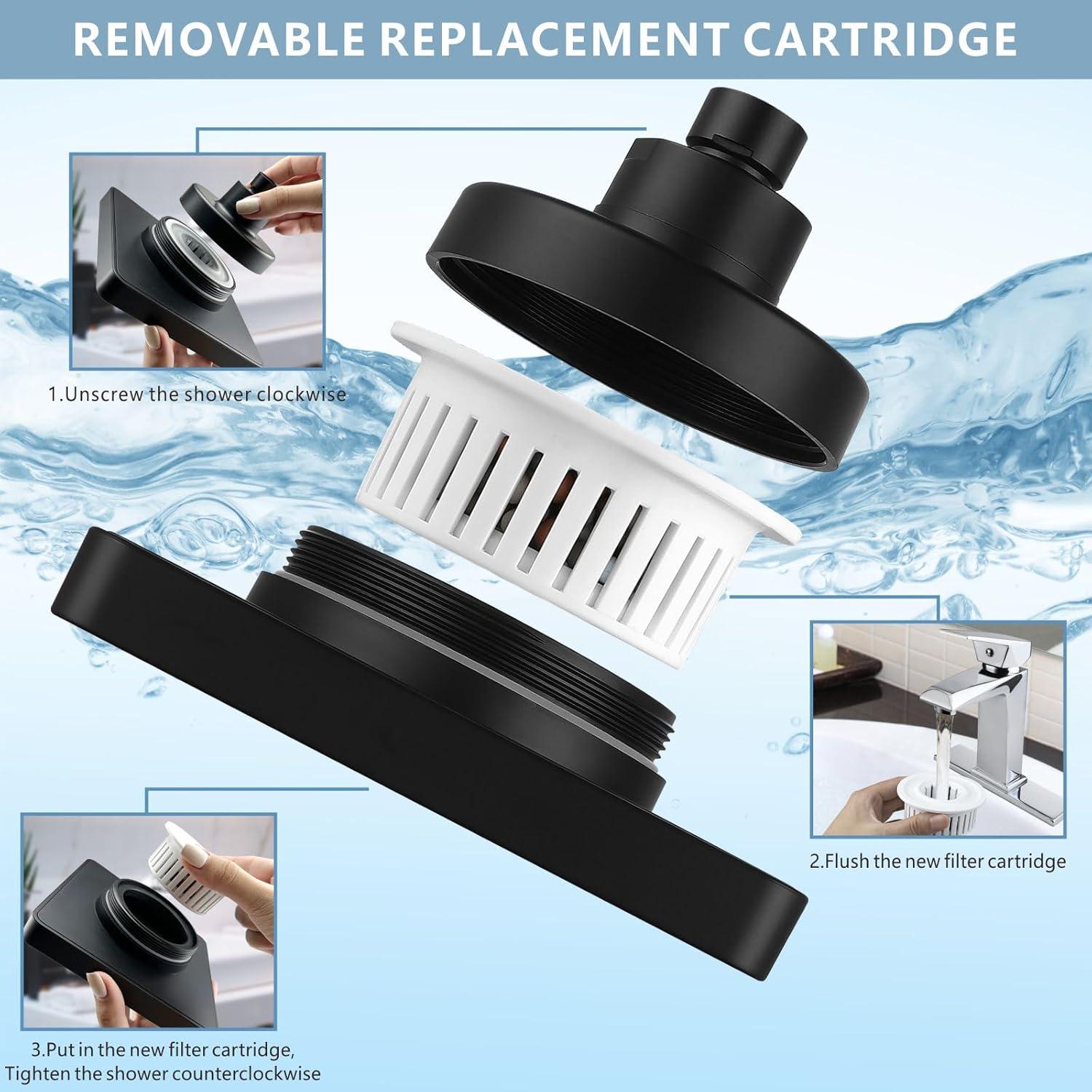 Cabezal de Ducha de Lluvia Nuodan 6" Cuadrado con Filtro