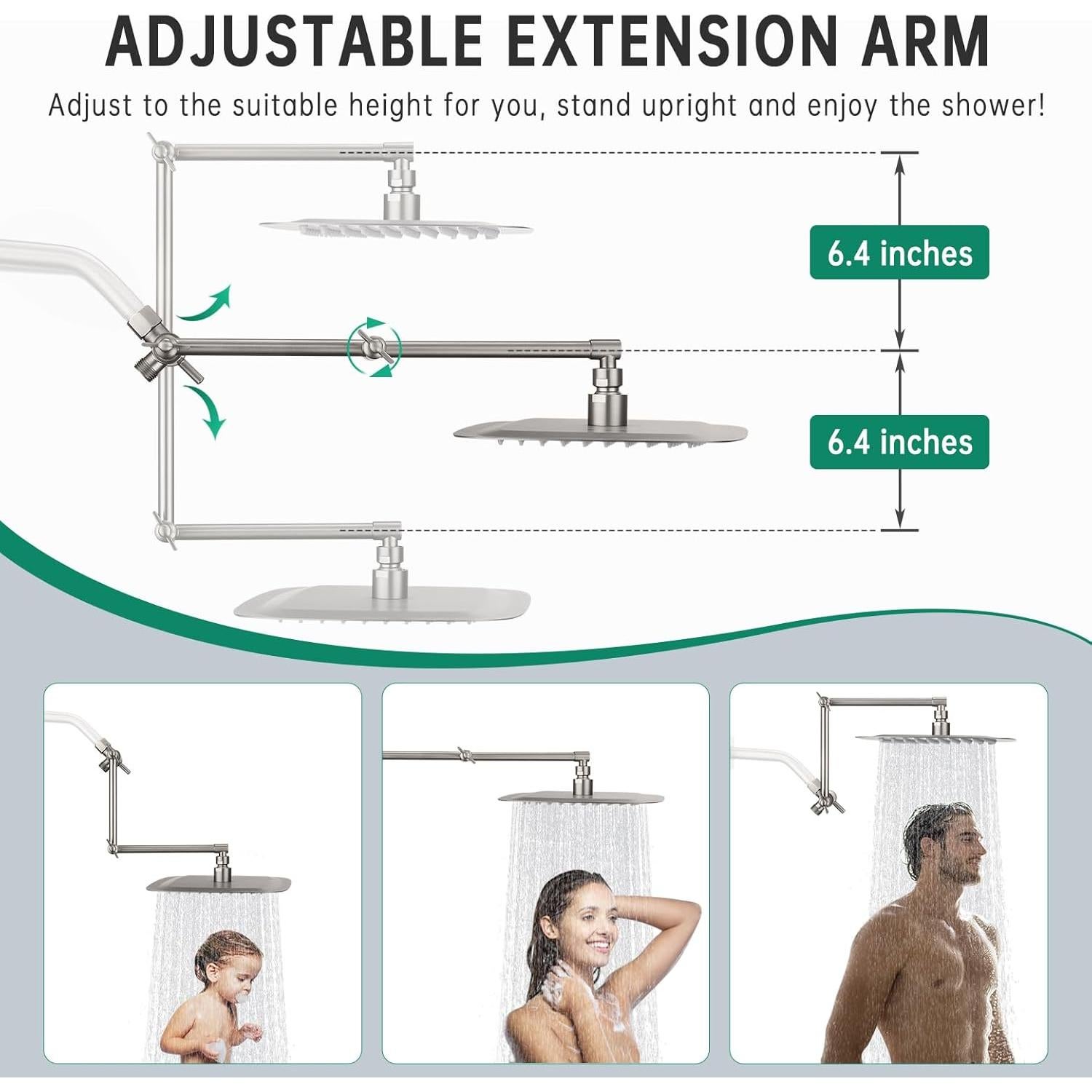 Combo Ducha Dual V-Frankness 30 cm con Desviador 3 Vías y Manguera 152 cm
