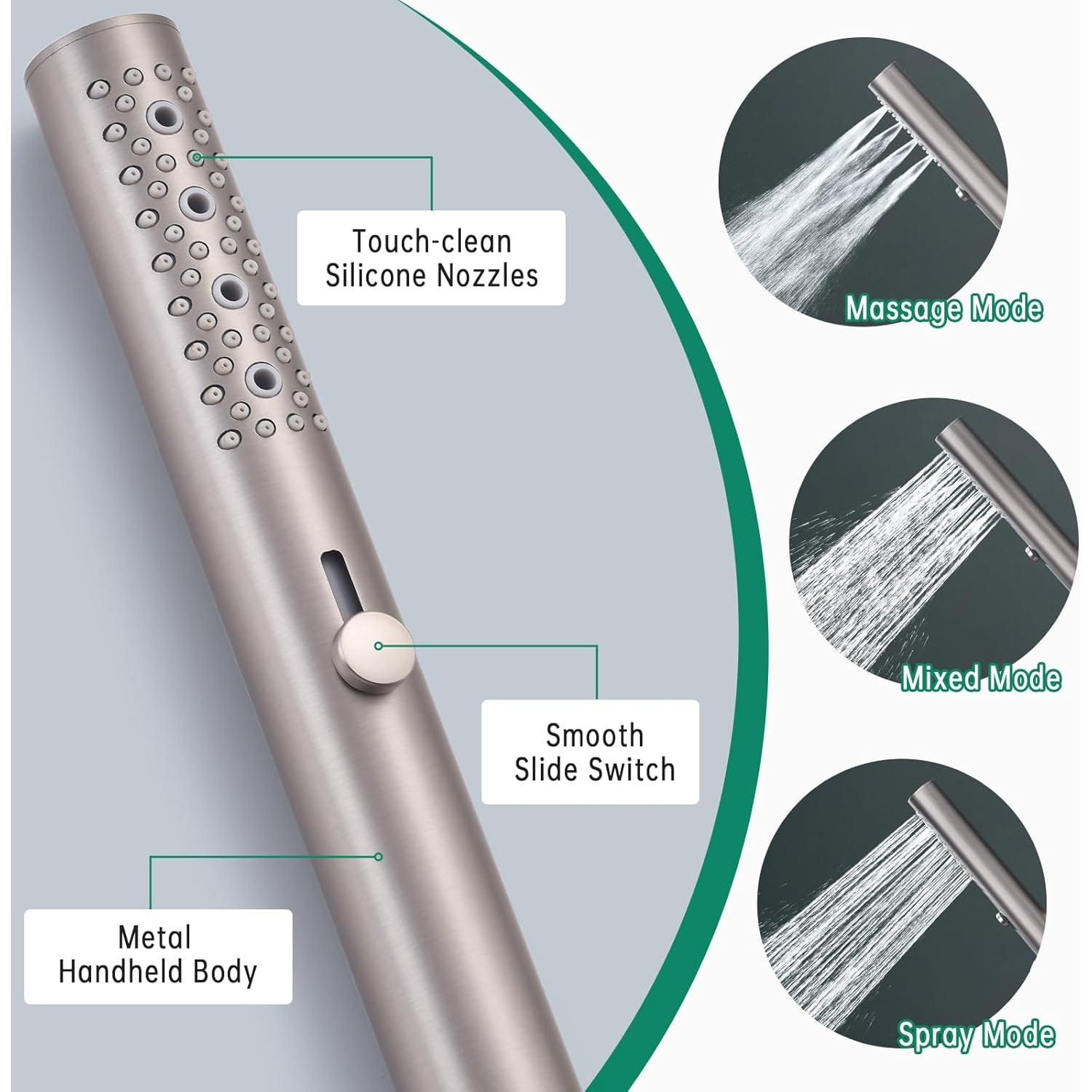 Combo Ducha Dual V-Frankness 30 cm con Desviador 3 Vías y Manguera 152 cm