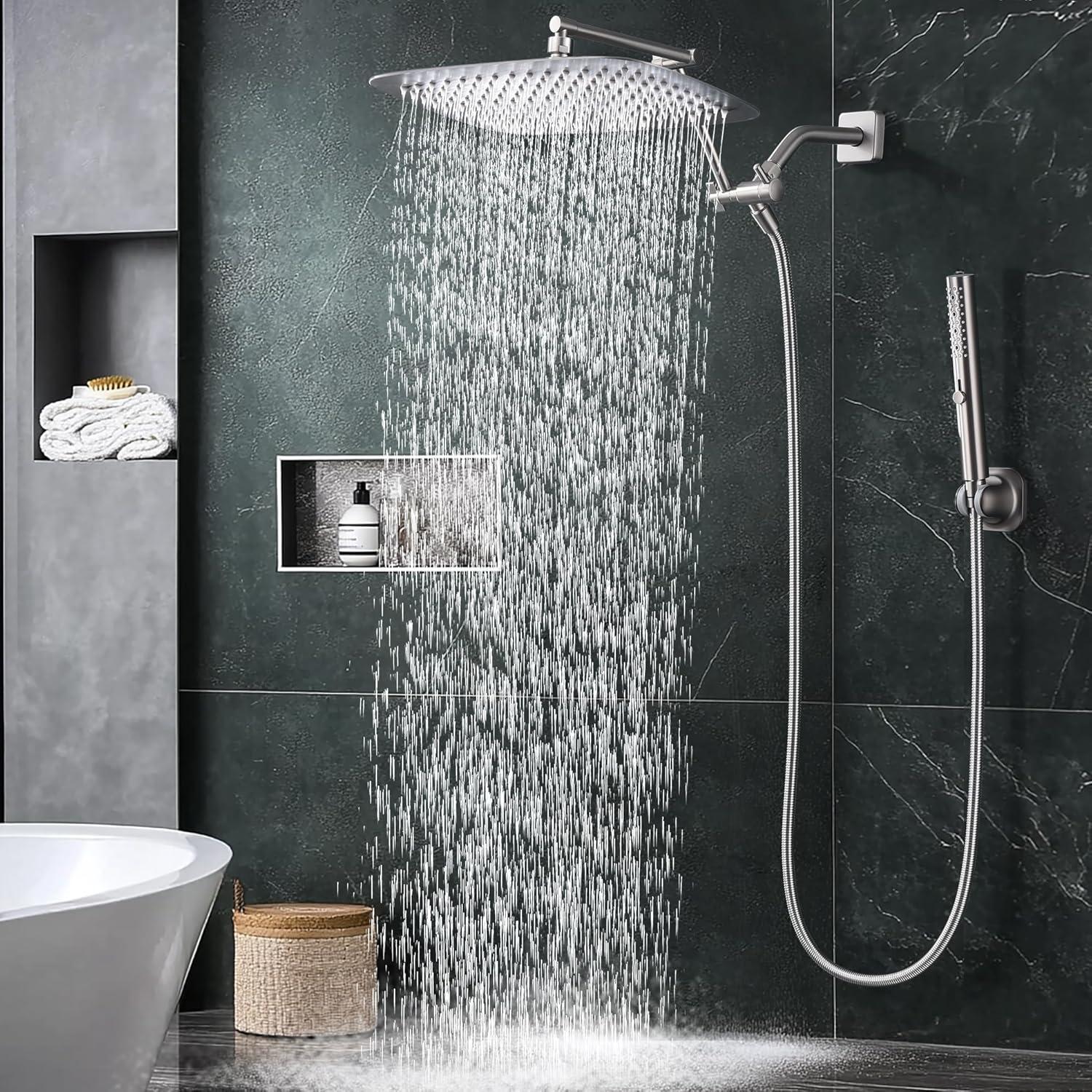 Combo Ducha Dual V-Frankness 30 cm con Desviador 3 Vías y Manguera 152 cm