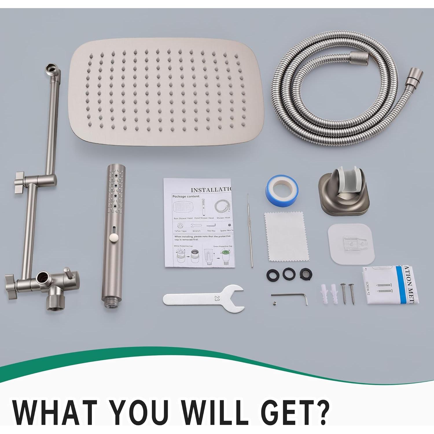 Combo Ducha Dual V-Frankness 30 cm con Desviador 3 Vías y Manguera 152 cm