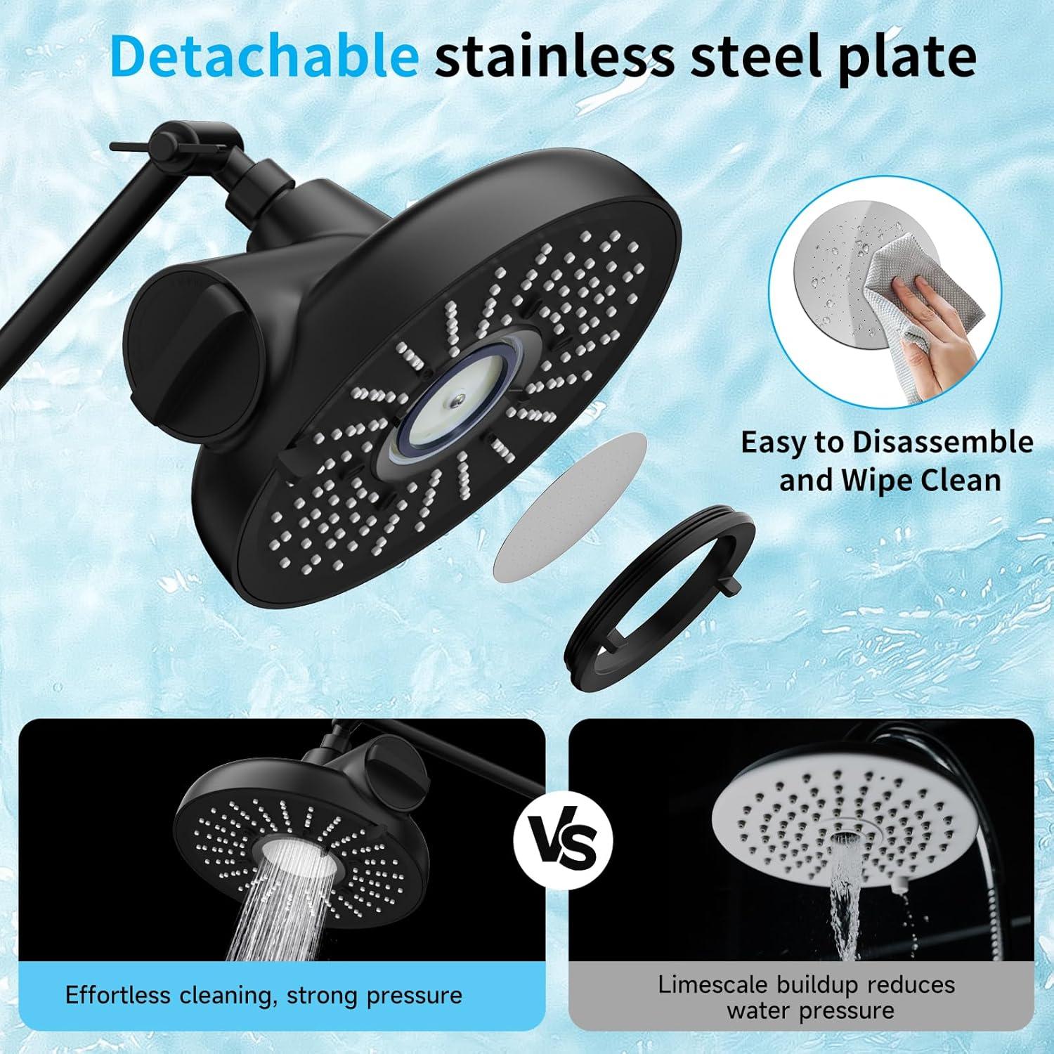 Cabezal de Ducha Filtrado EMBATHER 20.32 cm 3 Modos Ajustable