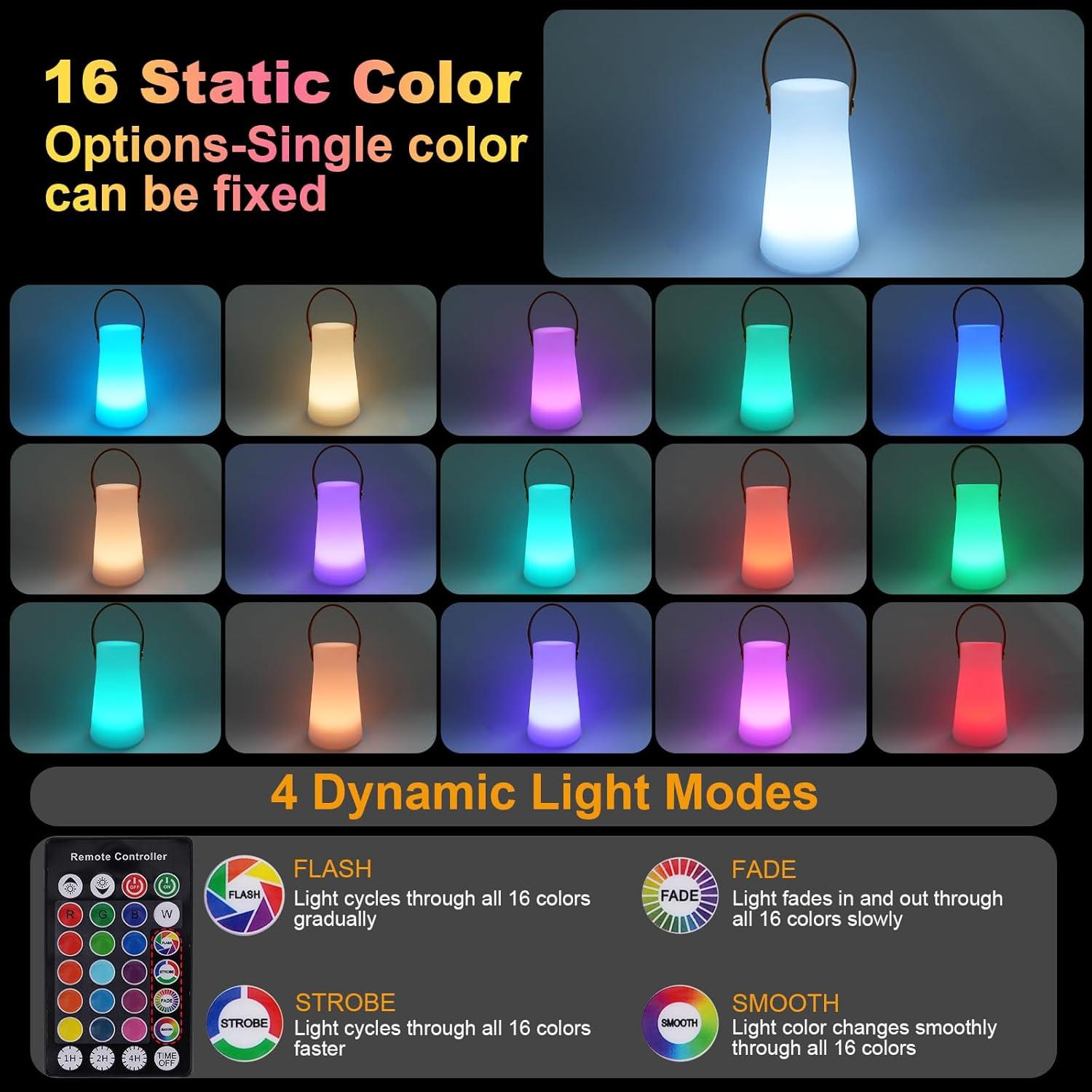 Luz Nocturna LED Portátil RKDTX 16 Colores Control Remoto