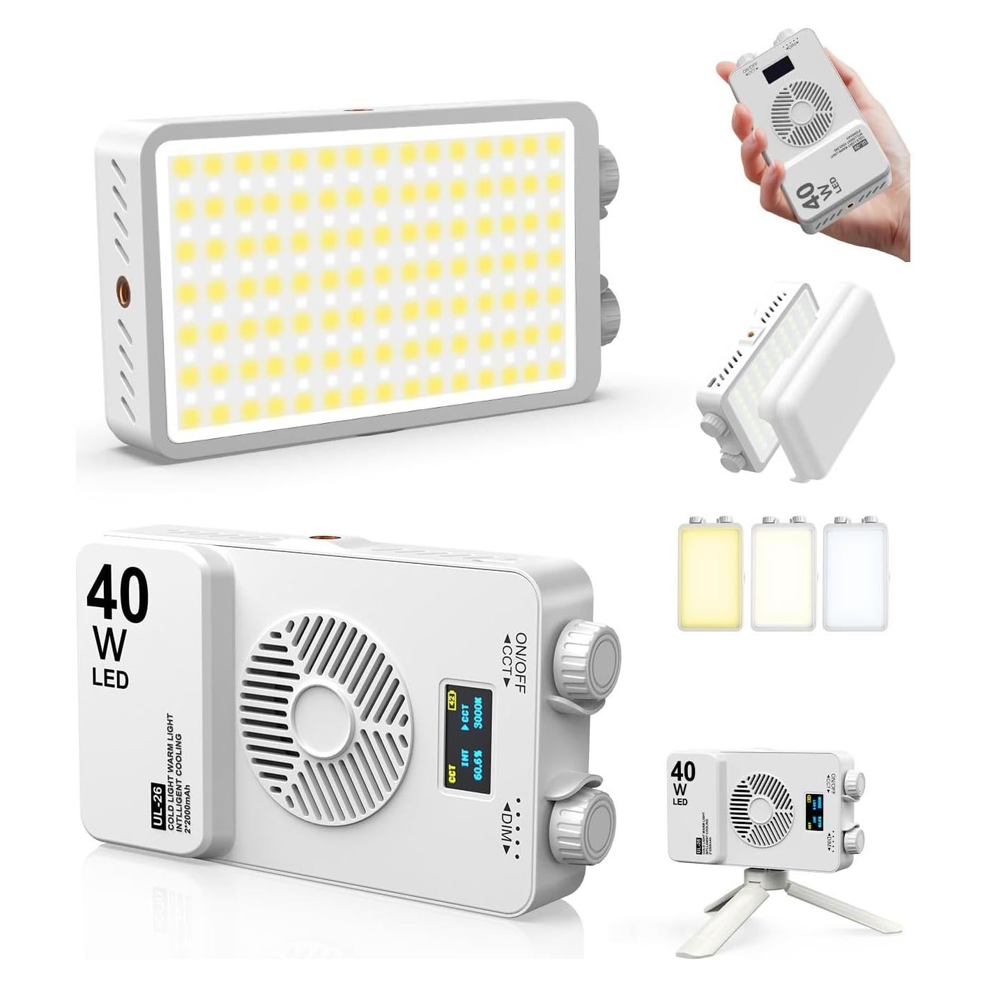 Luz LED Portátil 40W Yeaki para Cámara 4000mAh 3000-7000K