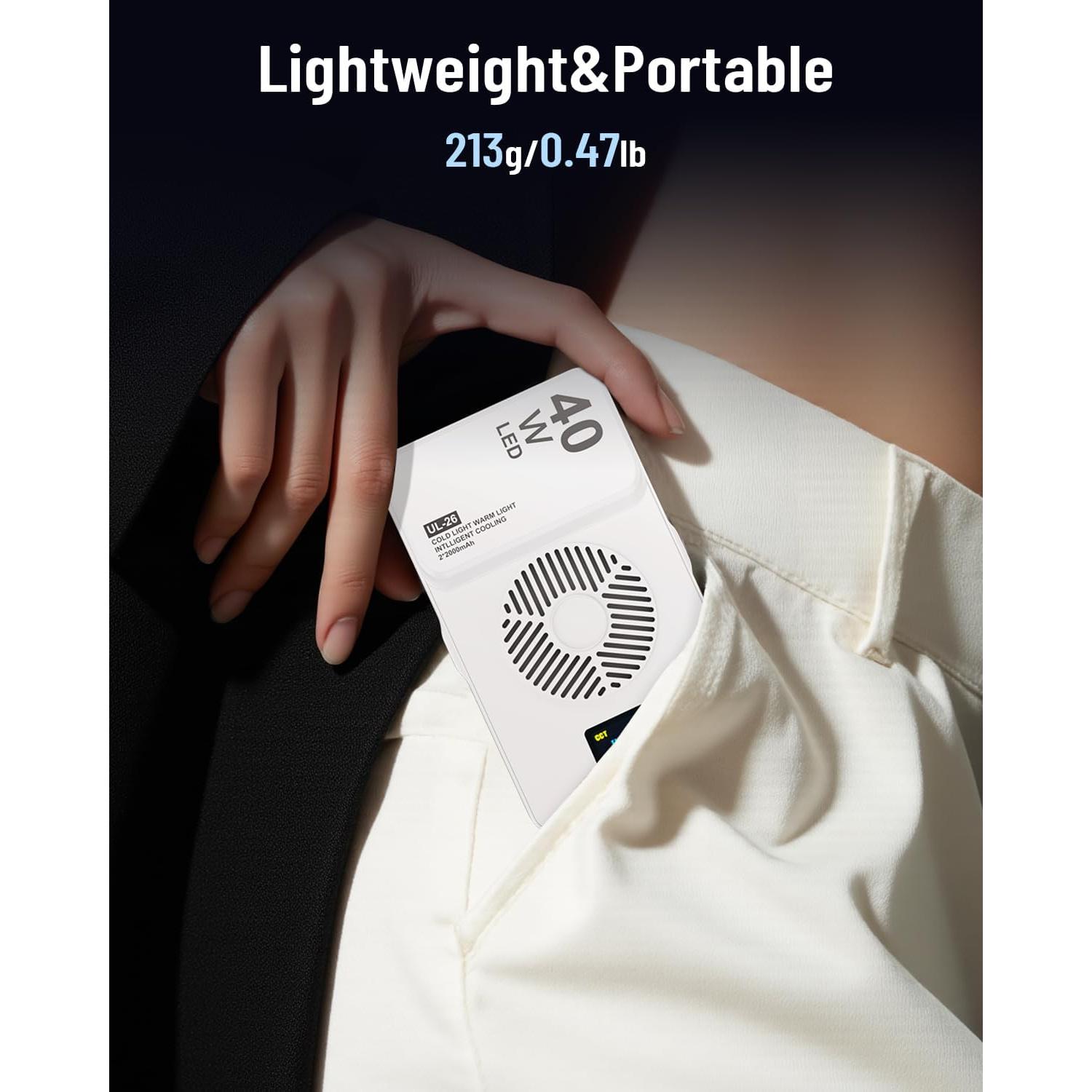 Luz LED Portátil 40W Yeaki para Cámara 4000mAh 3000-7000K