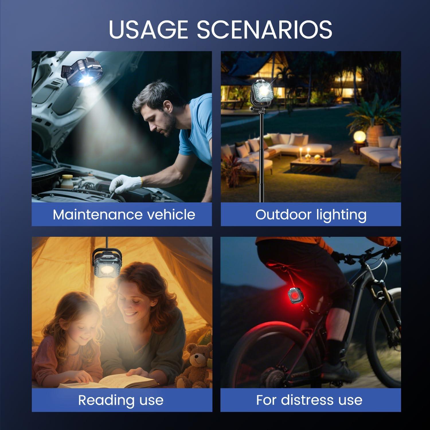 Luz de Trabajo Recargable Gabujau 500 Lúmenes LED Magnética