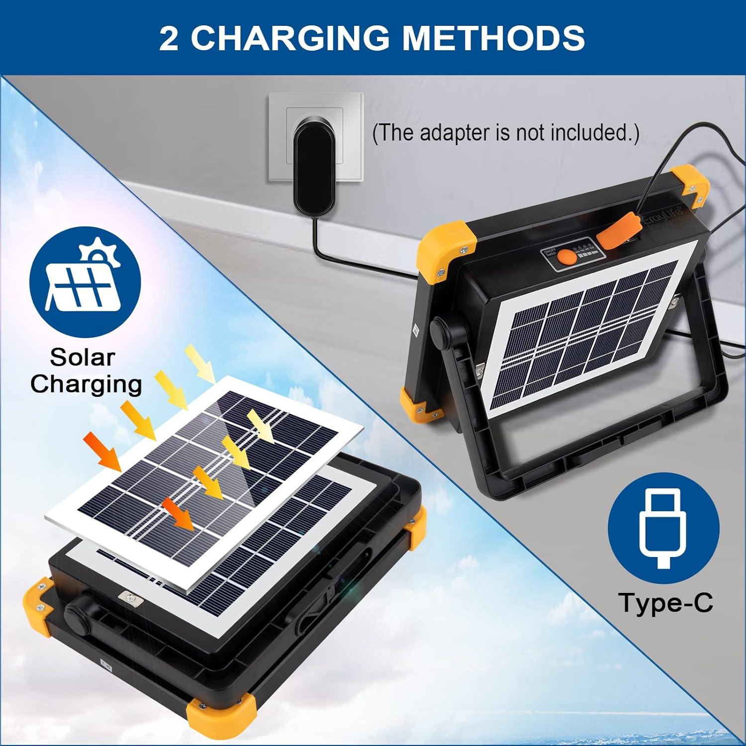 Luz de Trabajo LED ErayLife 120W Recargable 10000LM Solar
