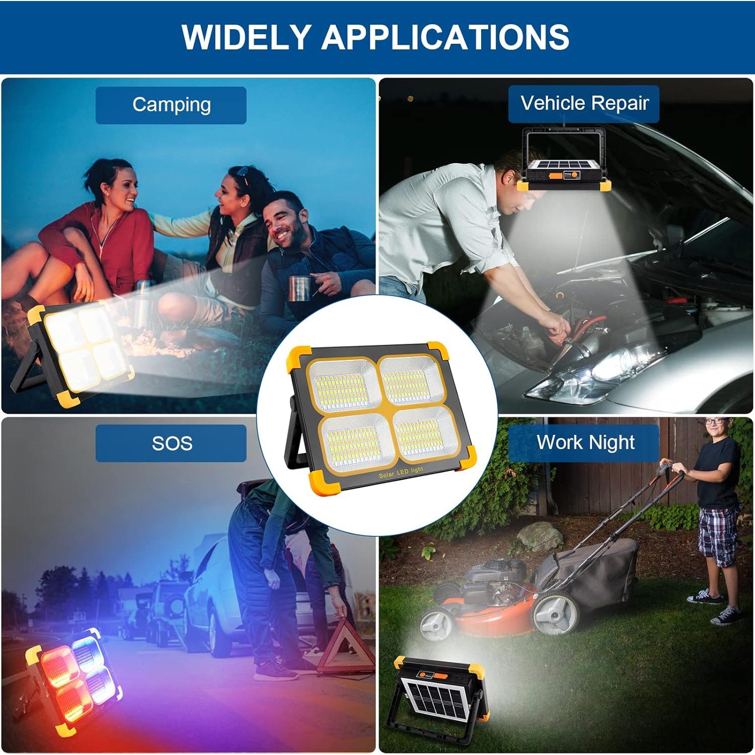 Luz de Trabajo LED ErayLife 120W Recargable 10000LM Solar