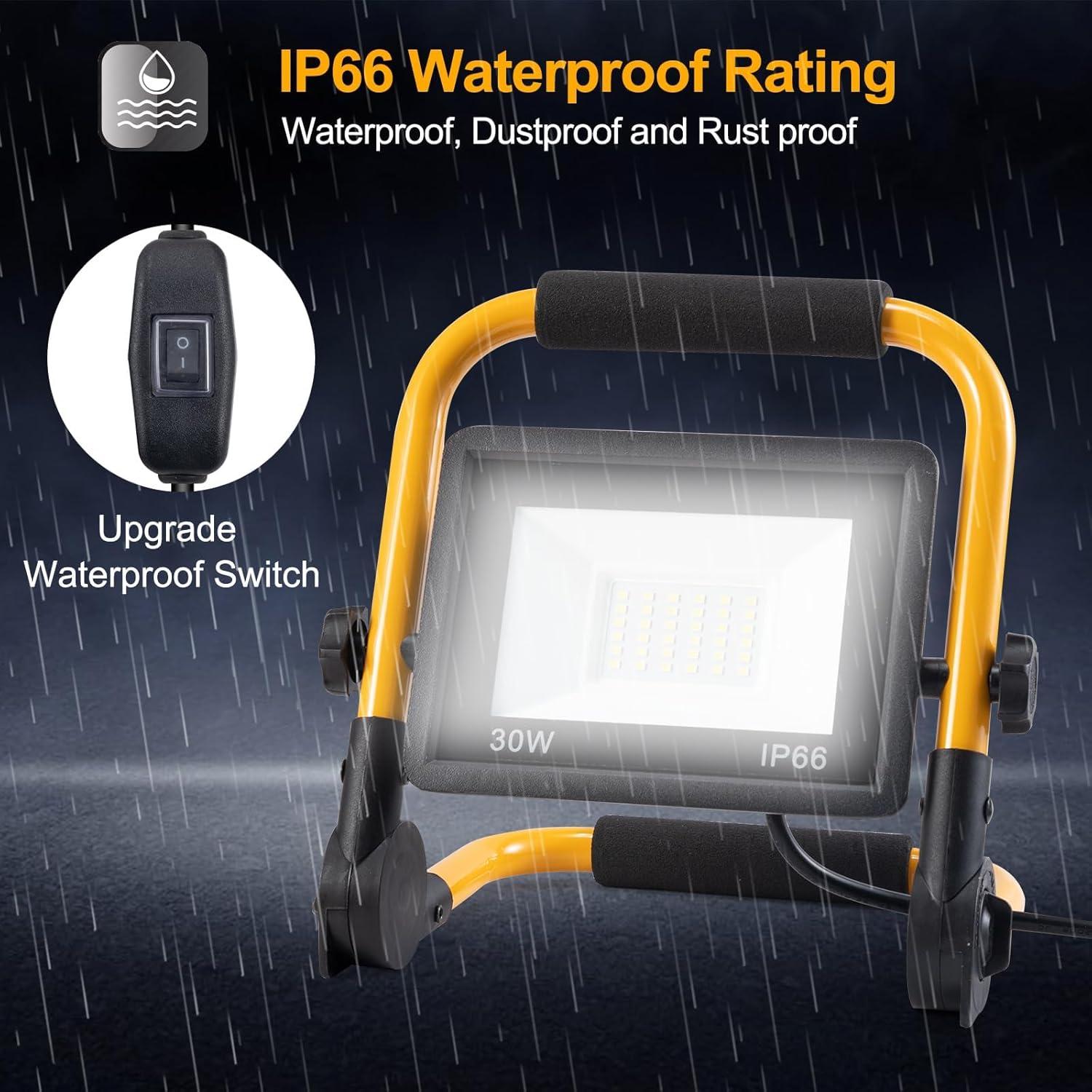 Luz de Trabajo LED ORHOMELIFE 30W 3000LM IP66 4m Dorado