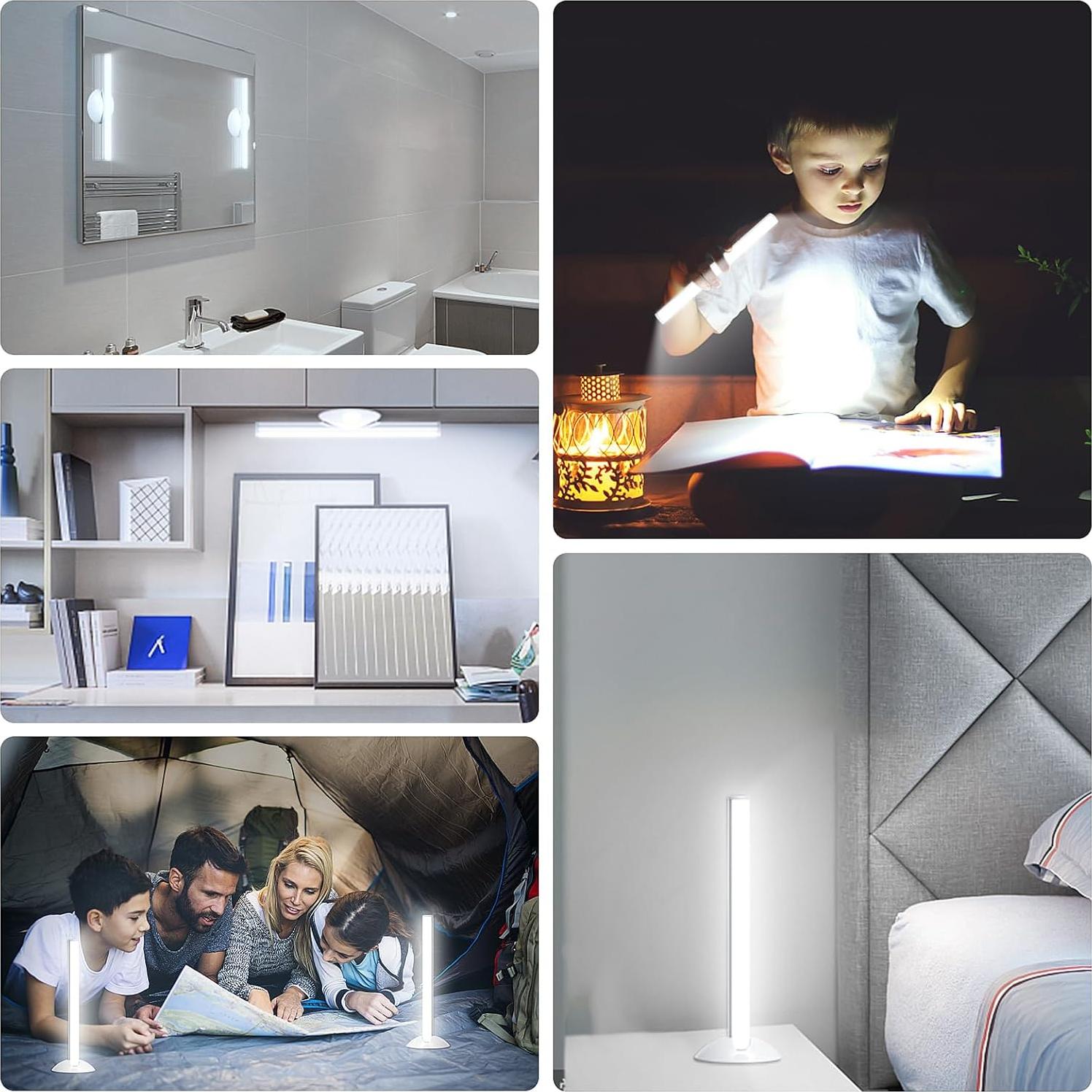 Luces de Espejo LED Portátiles Benature 2 Paquetes 3 Brillos