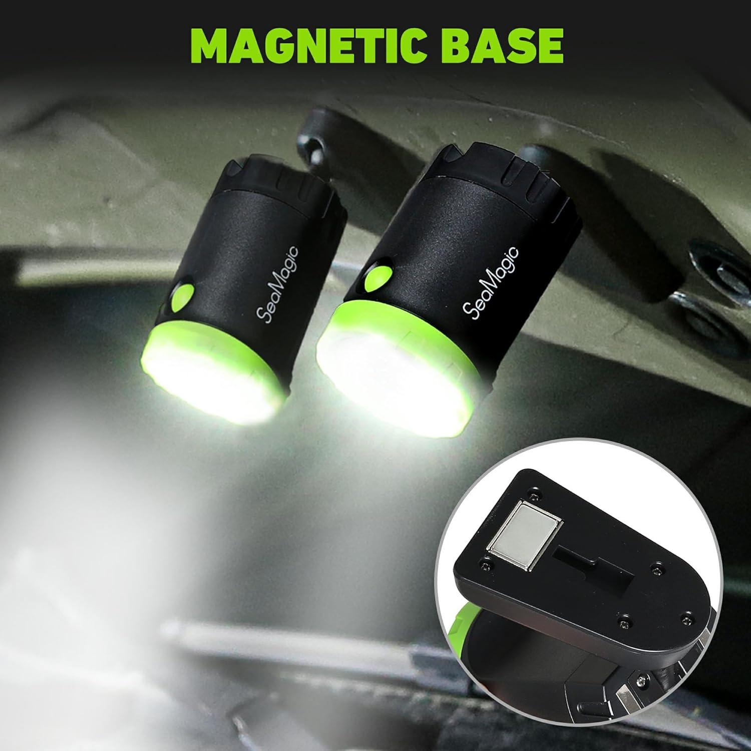 Paquete de 3 luces de trabajo LED SEAMAGIC recargables 360°