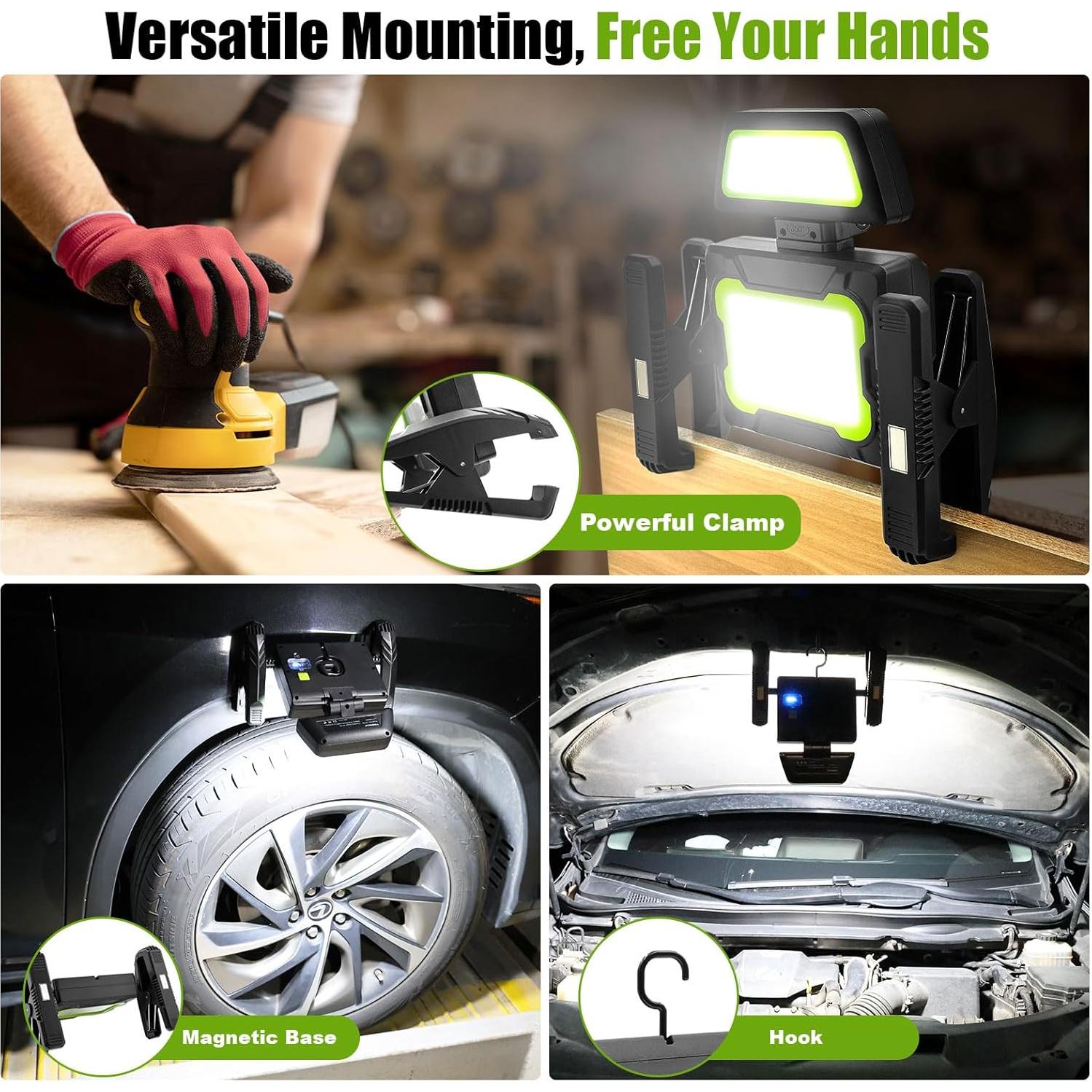 Luz de trabajo recargable Tresda ST56-GN 3000 lúmenes 5 modos