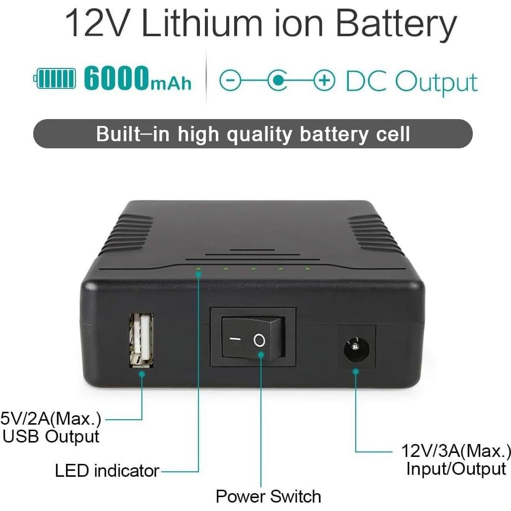 Batería Recargable TalentCell 12V 6000mAh Li-ion con Cargador