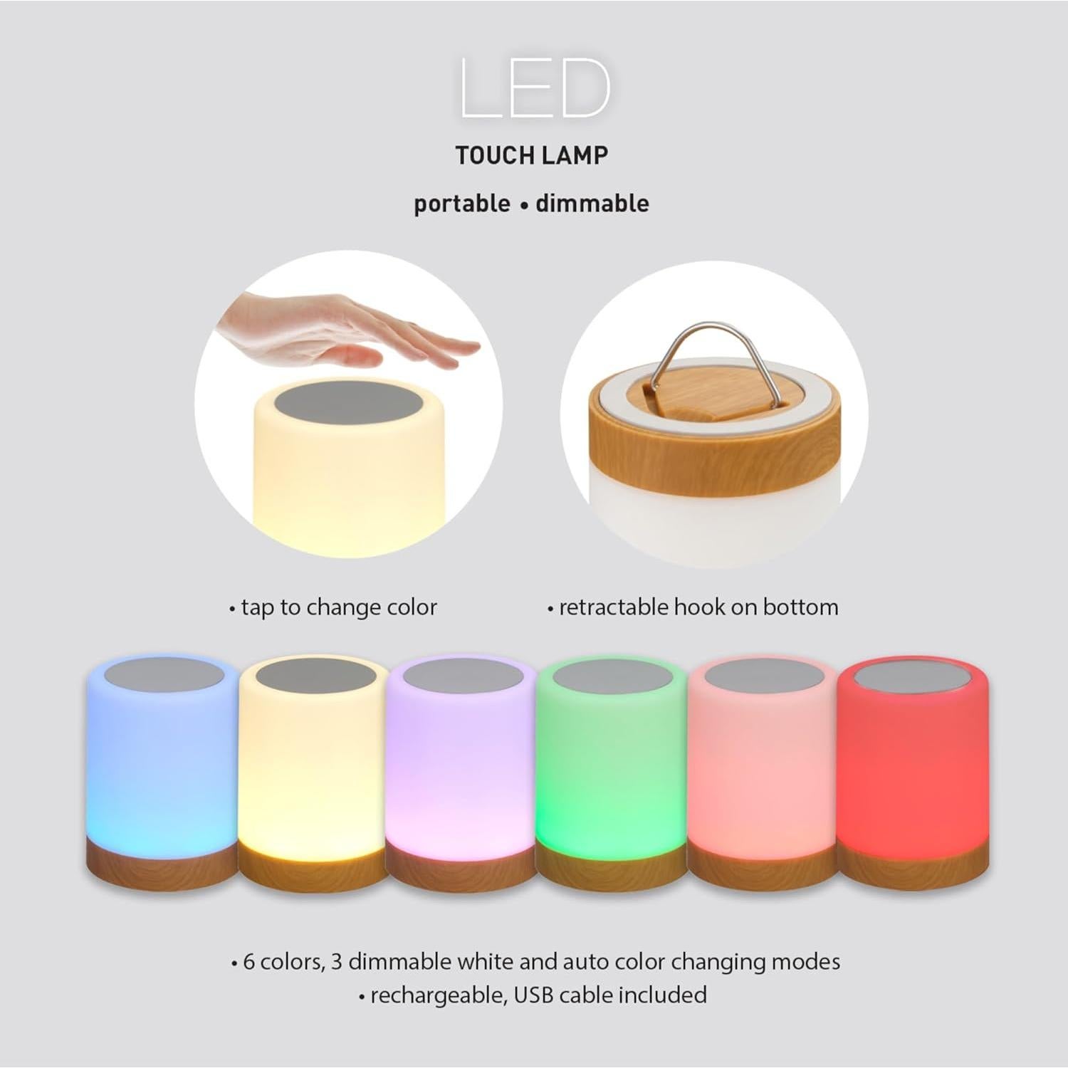 Lámpara Táctil Portátil LED Multicolor Globe Electric 12 cm