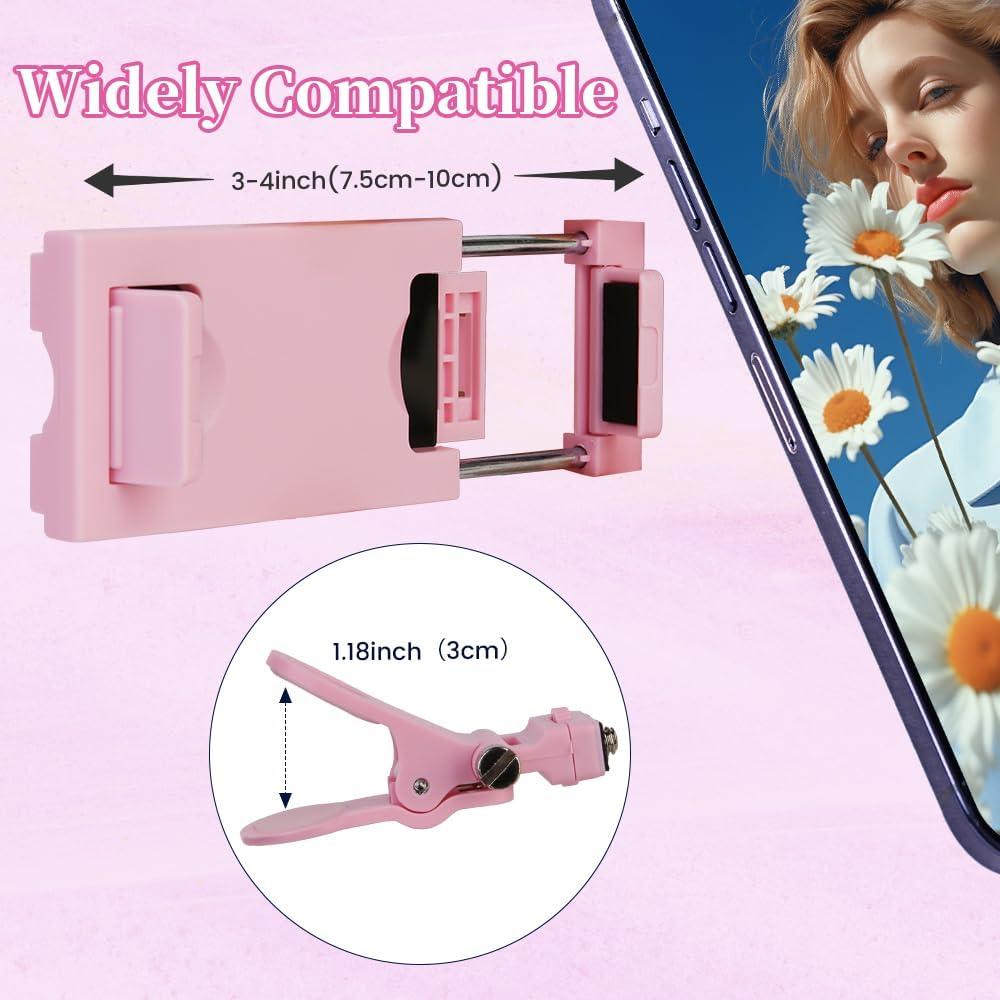 Luz LED para Selfie INS Rosa, Clip Portátil, 3 Modos, 2000mAh