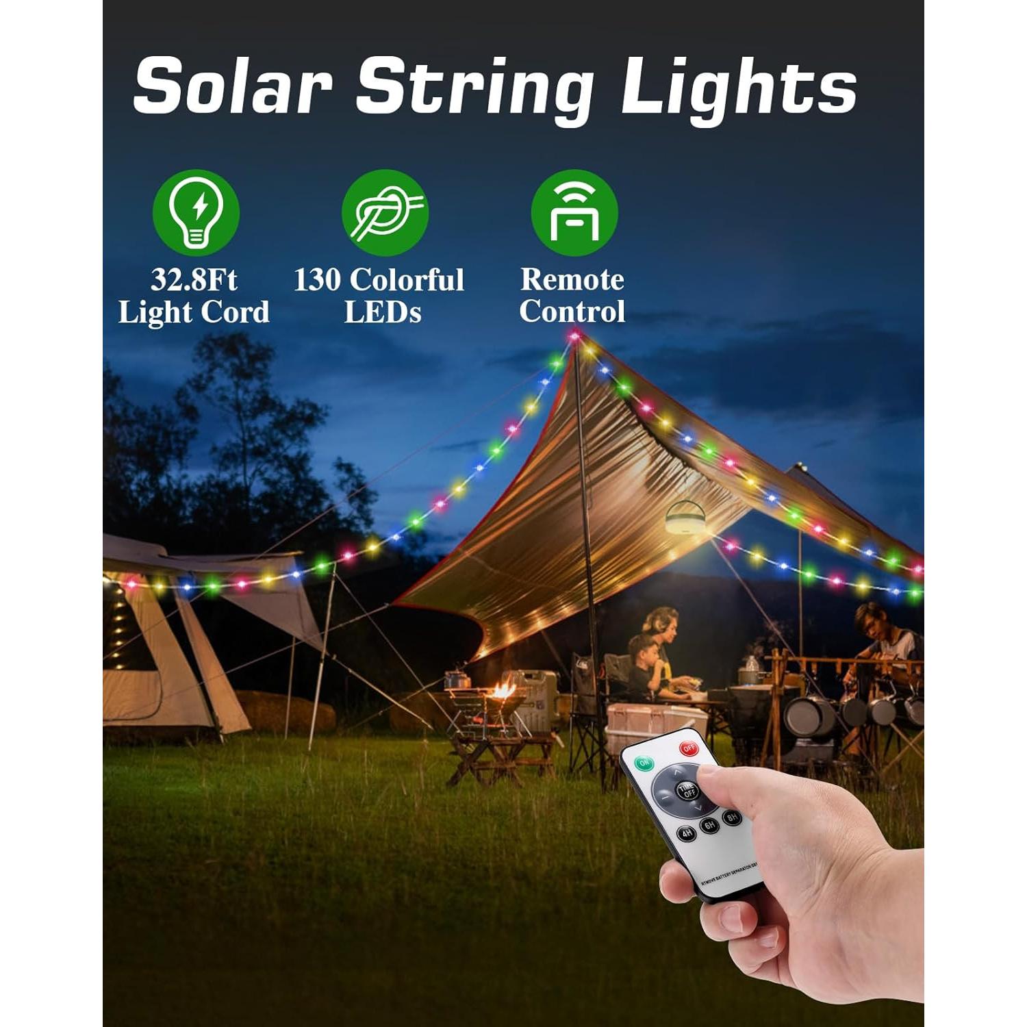 Luces de Camping Solares Anpro 10m LED Multicolor 3600mAh