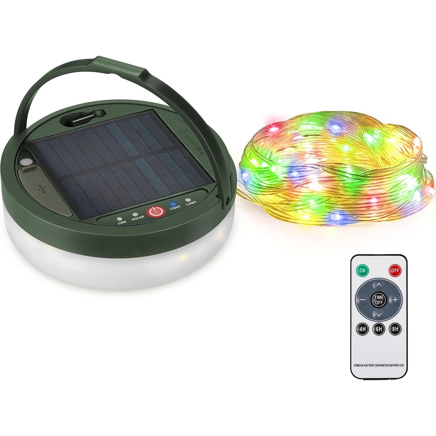 Luces de Camping Solares Anpro 10m LED Multicolor 3600mAh