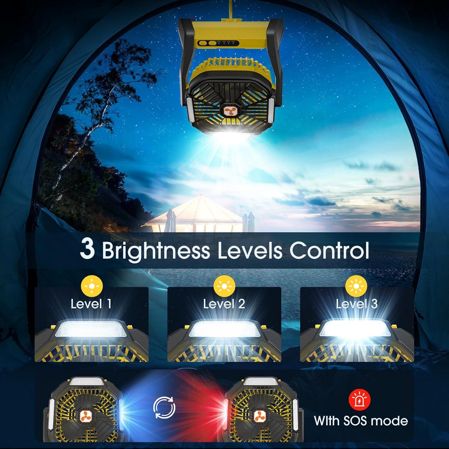 Ventilador Portátil Recargable ONLYNEW F660 con Linterna LED