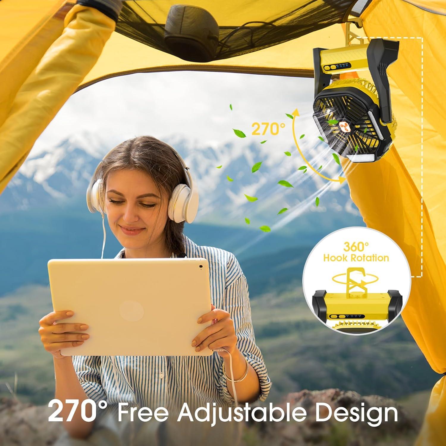 Ventilador Portátil Recargable ONLYNEW F660 con Linterna LED