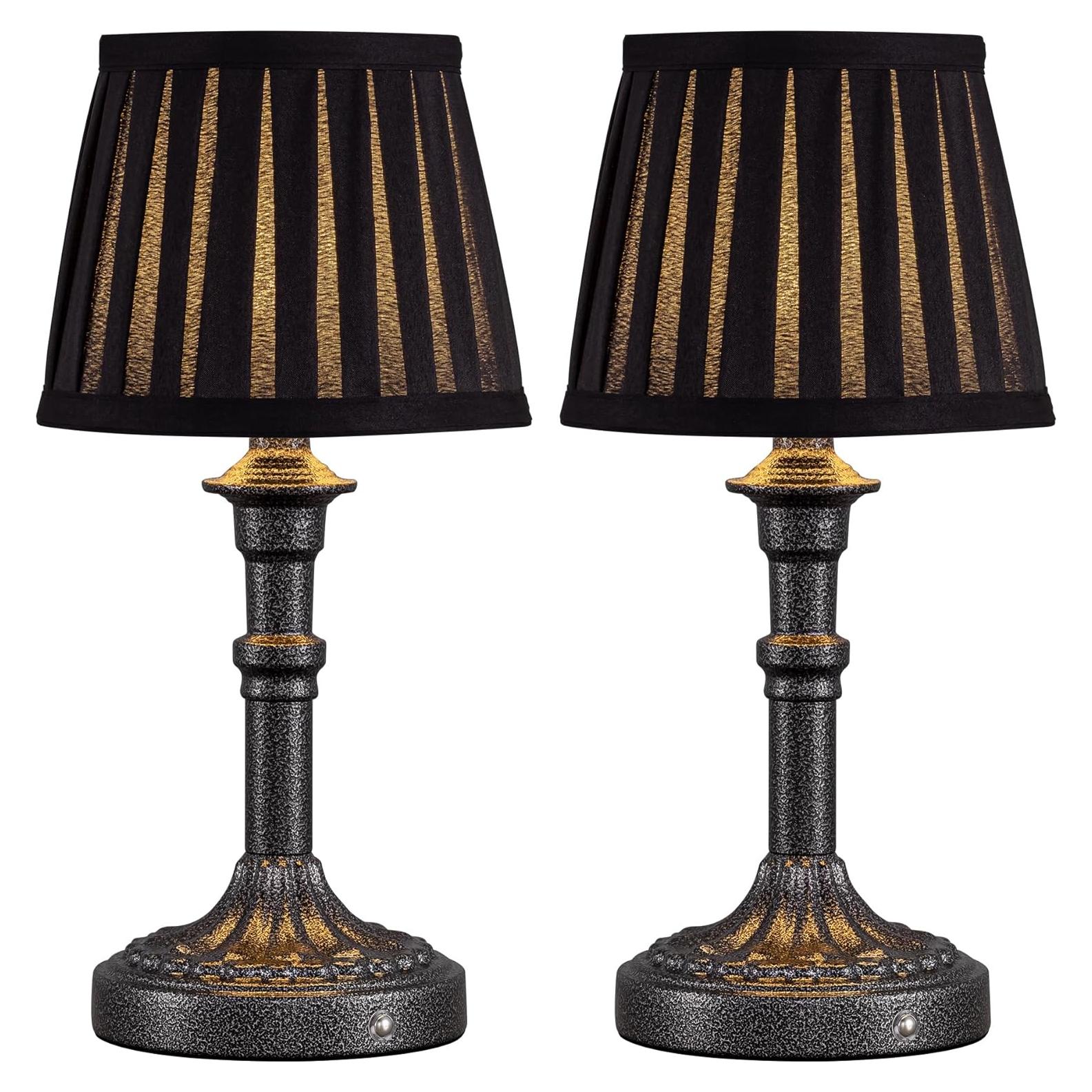 KDG Lámpara de Mesa Inalámbrica LED 2 Piezas 5000mAh Plata