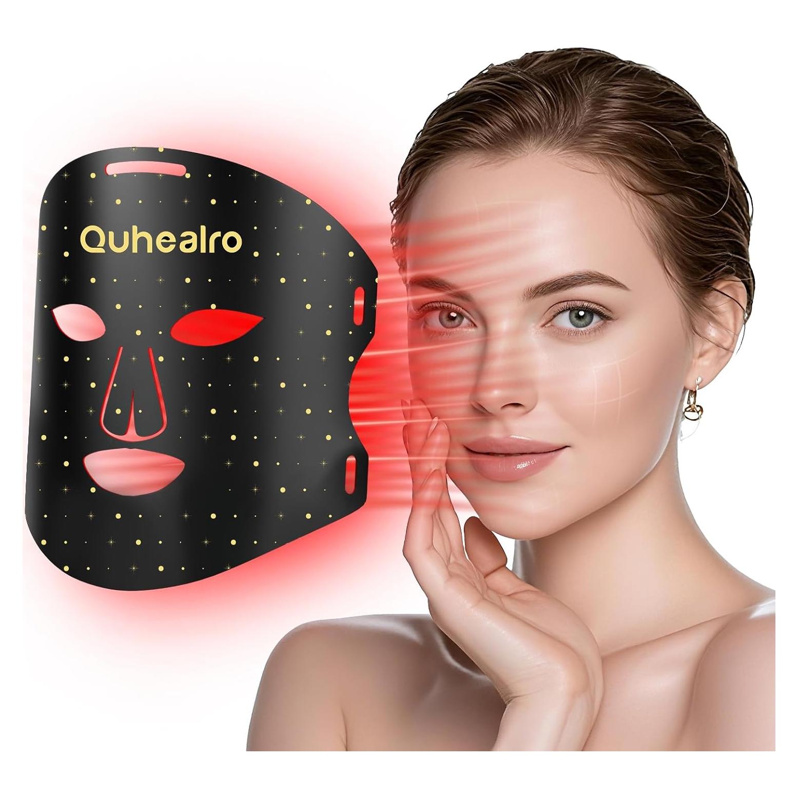 Máscara de Terapia de Luz Roja Quhealro LED 850nm 3 Modos