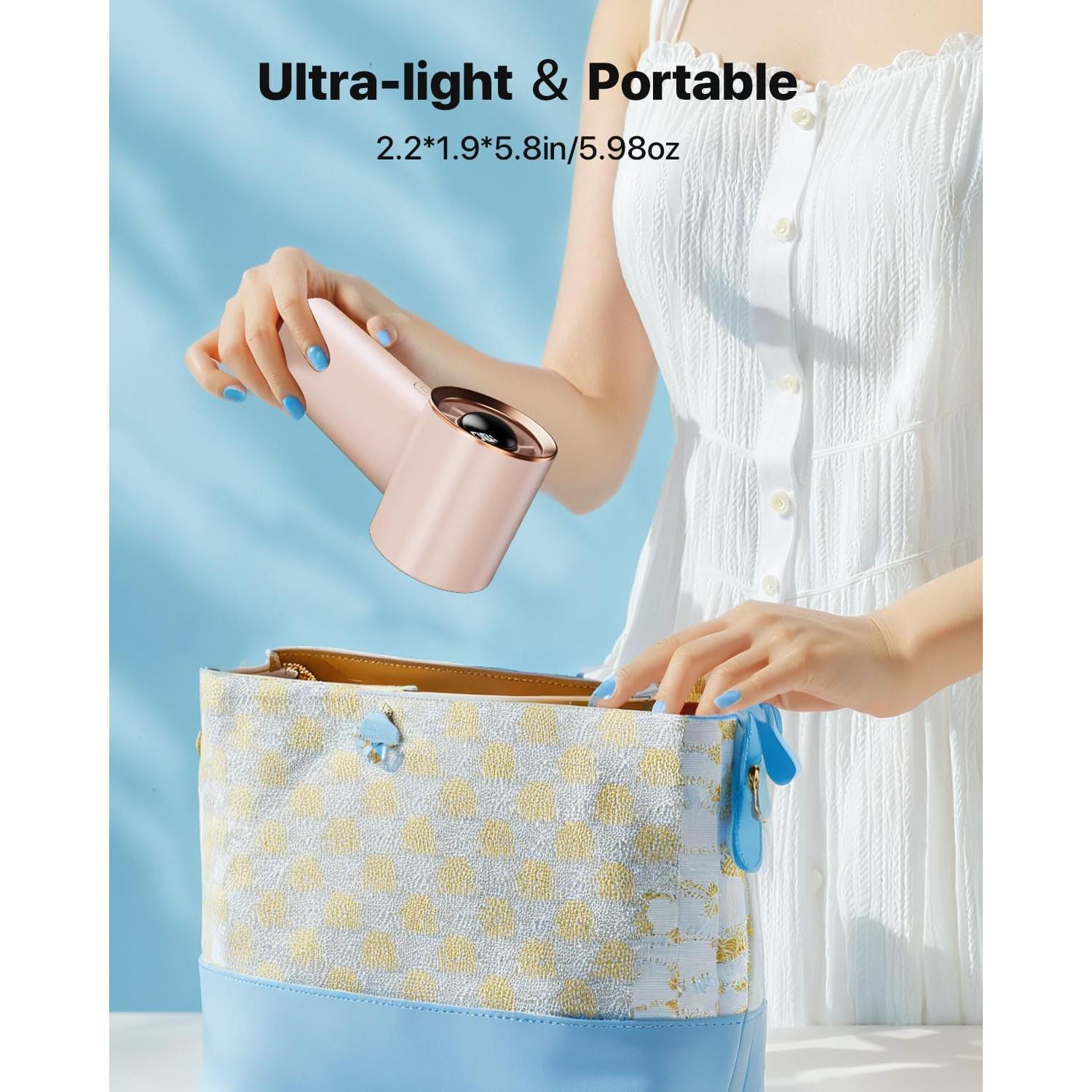 Ventilador Portátil SWEETFULL Rosa 3600mAh 5 Velocidades LED