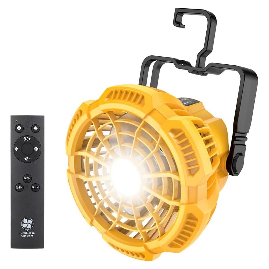 Ventilador de Camping Portátil Hipoke 9W con Linterna LED 300LM