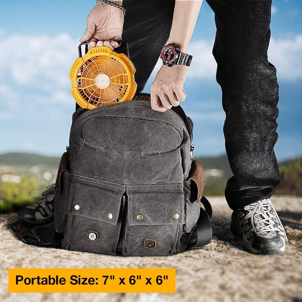 Ventilador de Camping Portátil Hipoke 9W con Linterna LED 300LM