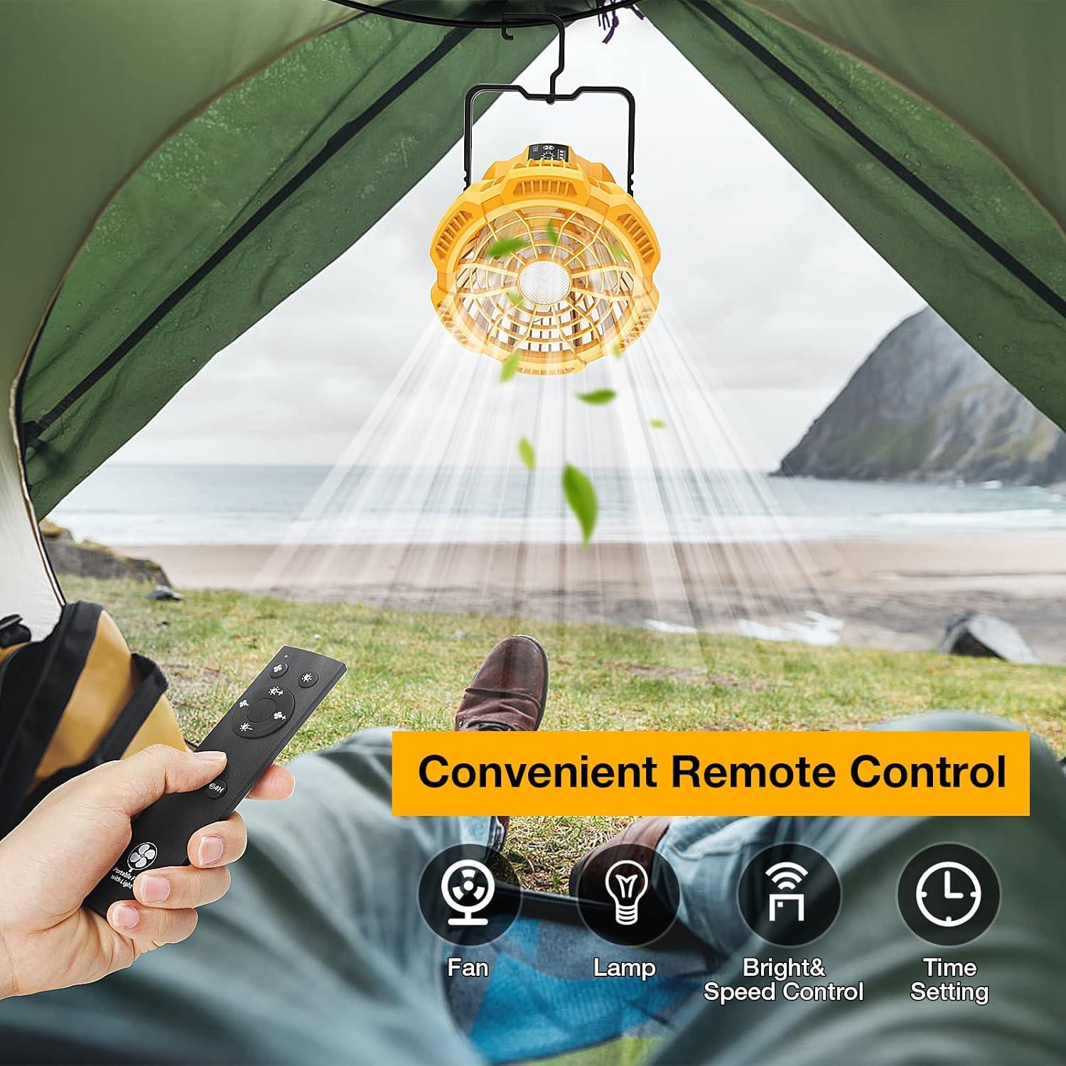 Ventilador de Camping Portátil Hipoke 9W con Linterna LED 300LM