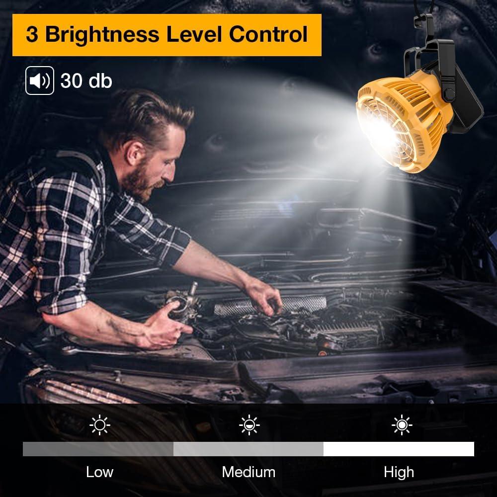 Ventilador de Camping Portátil Hipoke 9W con Linterna LED 300LM