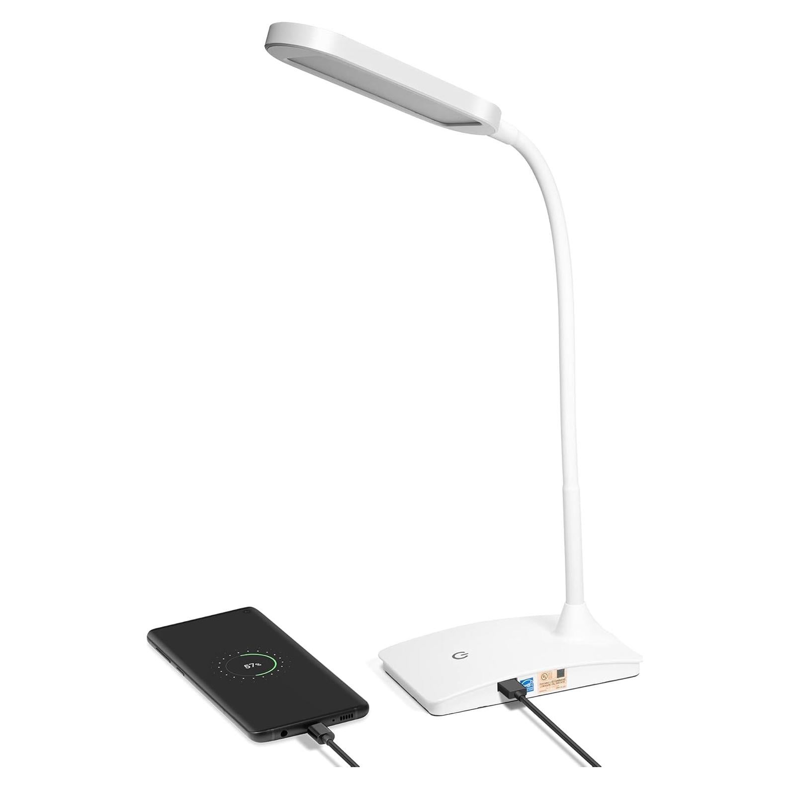 Lámpara de Escritorio LED IVY con USB - Regulable y Compacta