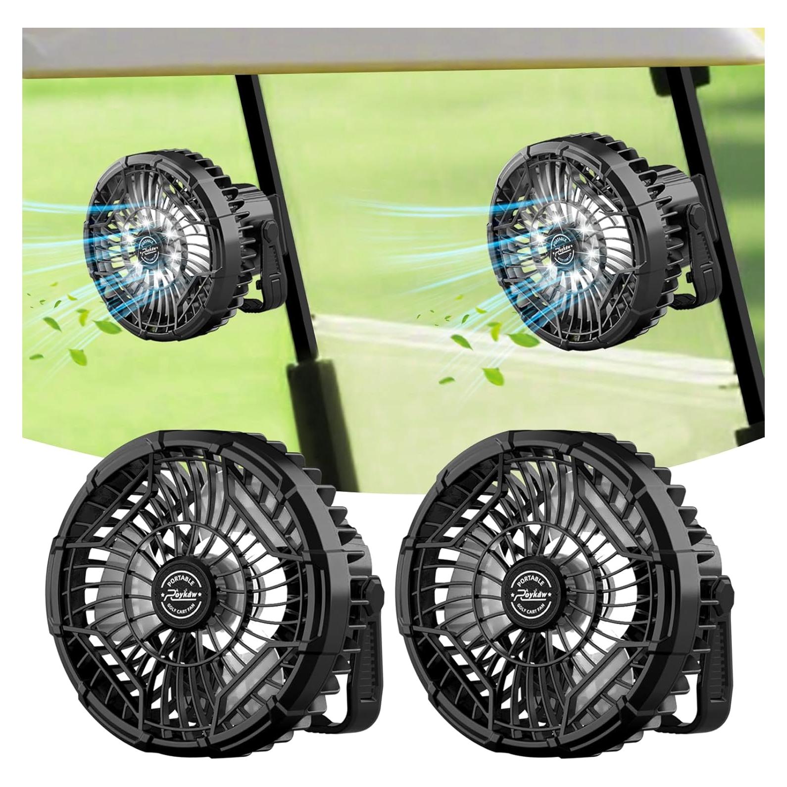 Ventilador Magnético Roykaw para Carro de Golf 10400 mAh Inalámbrico