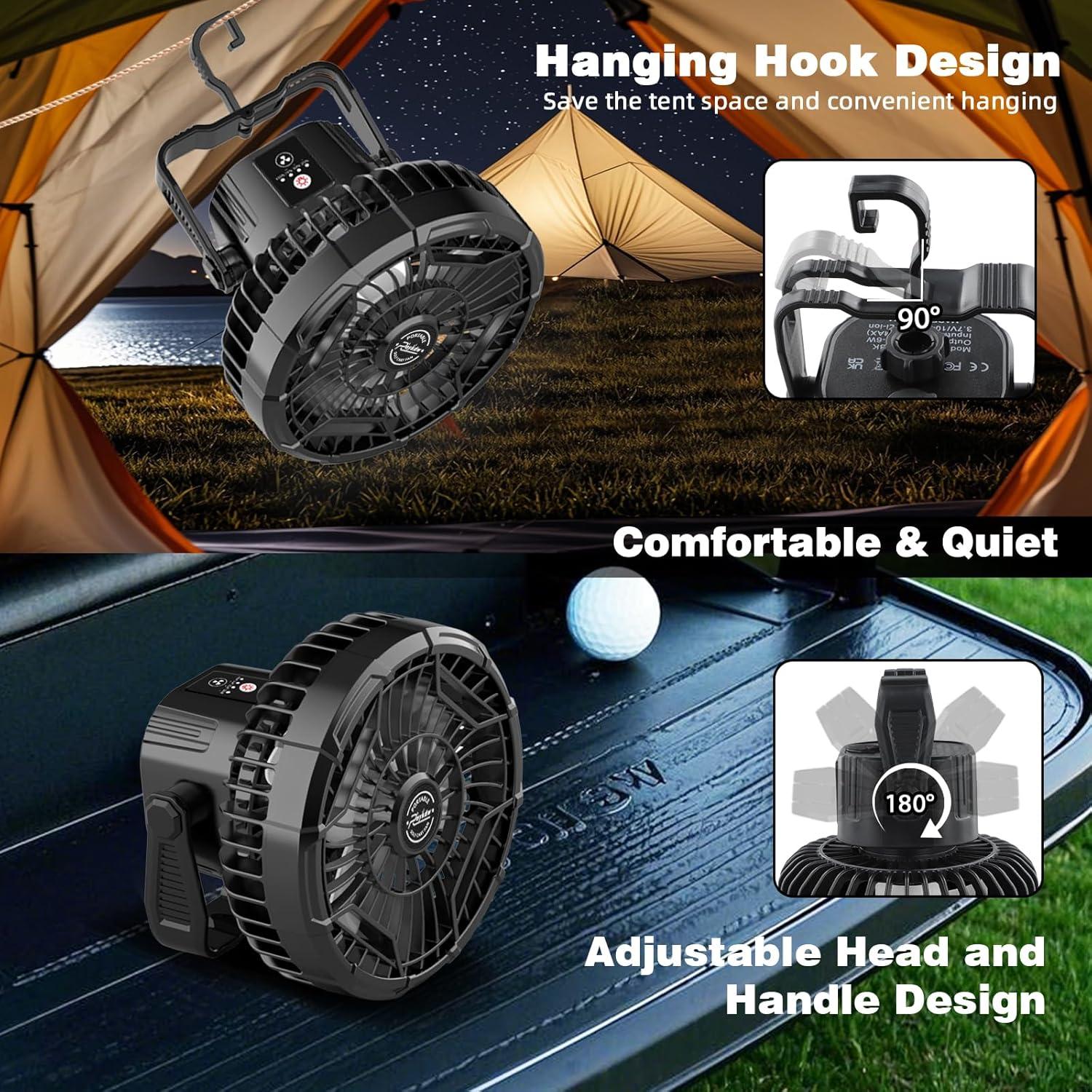 Ventilador Magnético Roykaw para Carro de Golf 10400 mAh Inalámbrico