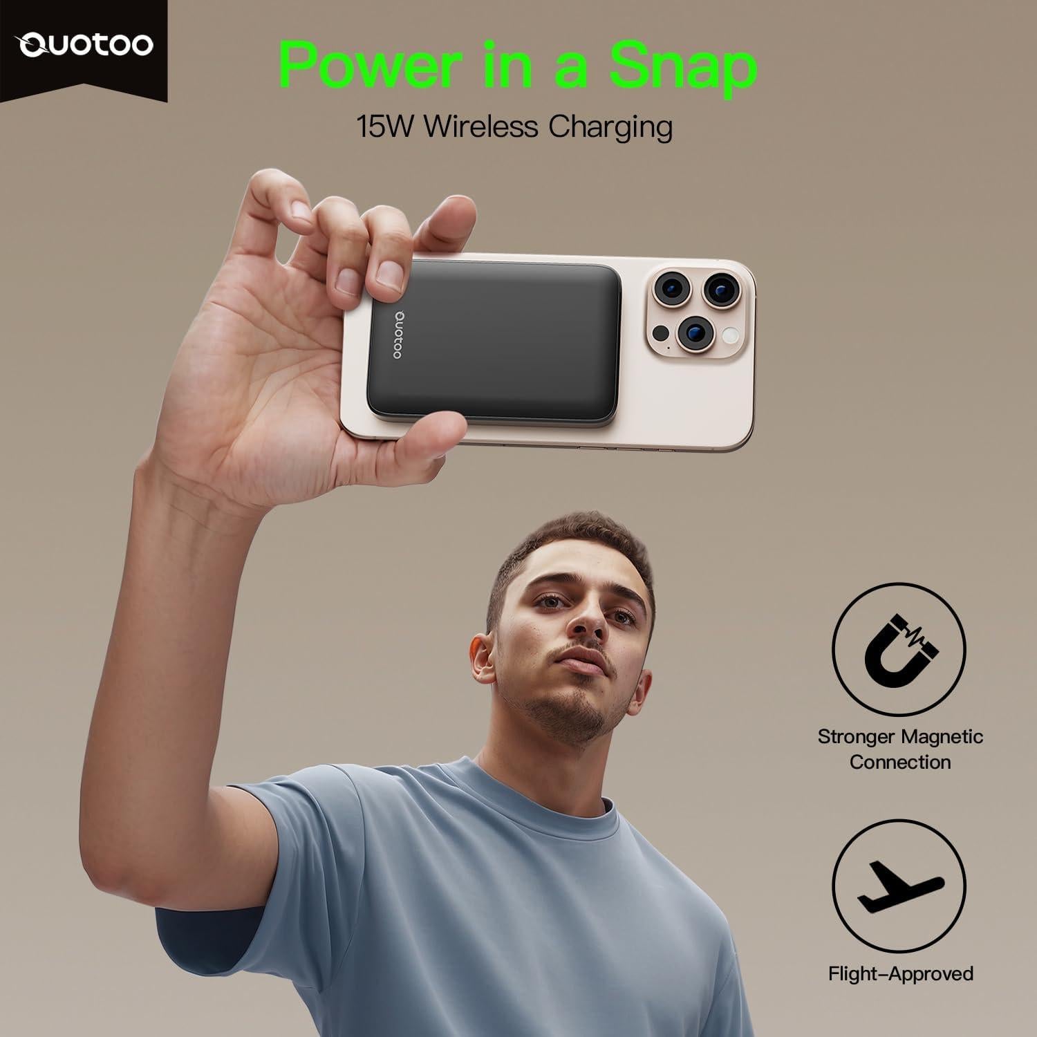 Banco de Energía Magnético OUOTOO 5000mAh Carga Rápida 20W