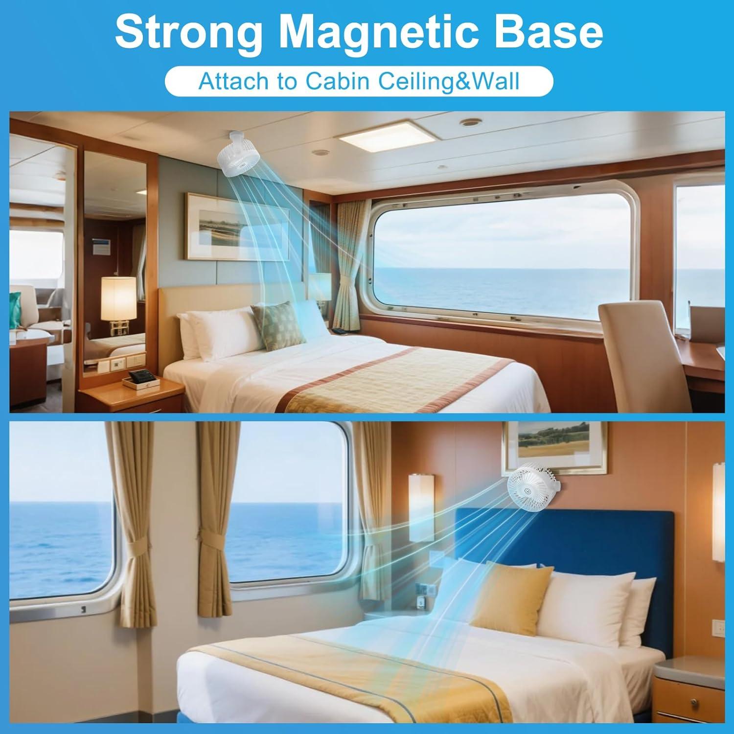 Ventilador de Crucero Magnético Fanopera 12000mAh 3 Velocidades