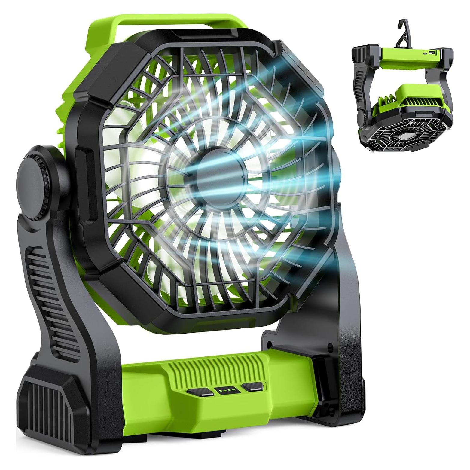 Ventilador Recargable Portátil MATULSA 10" Verde con LED