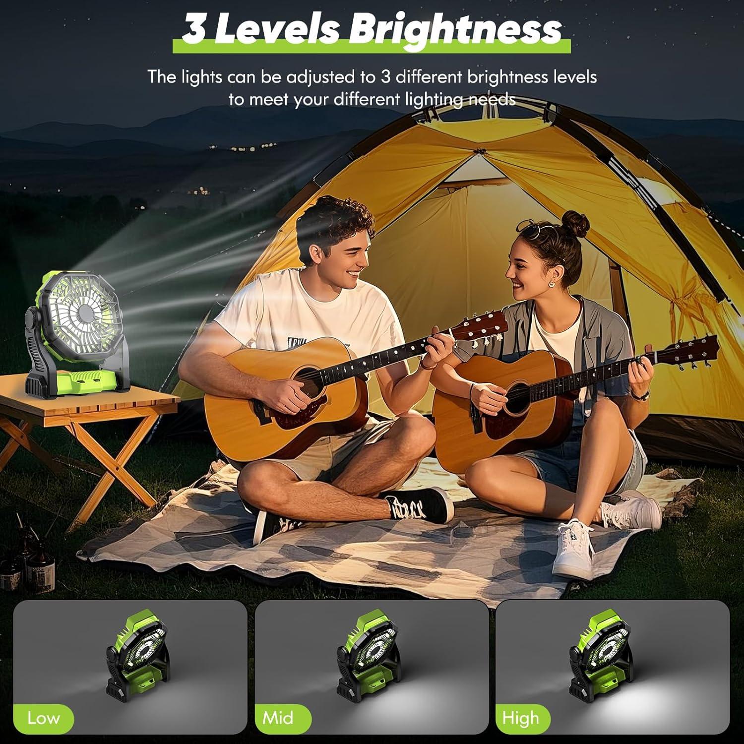 Ventilador Recargable Portátil MATULSA 10" Verde con LED