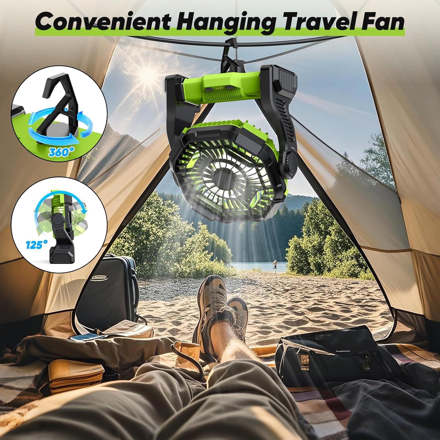 Ventilador Recargable Portátil MATULSA 10" Verde con LED