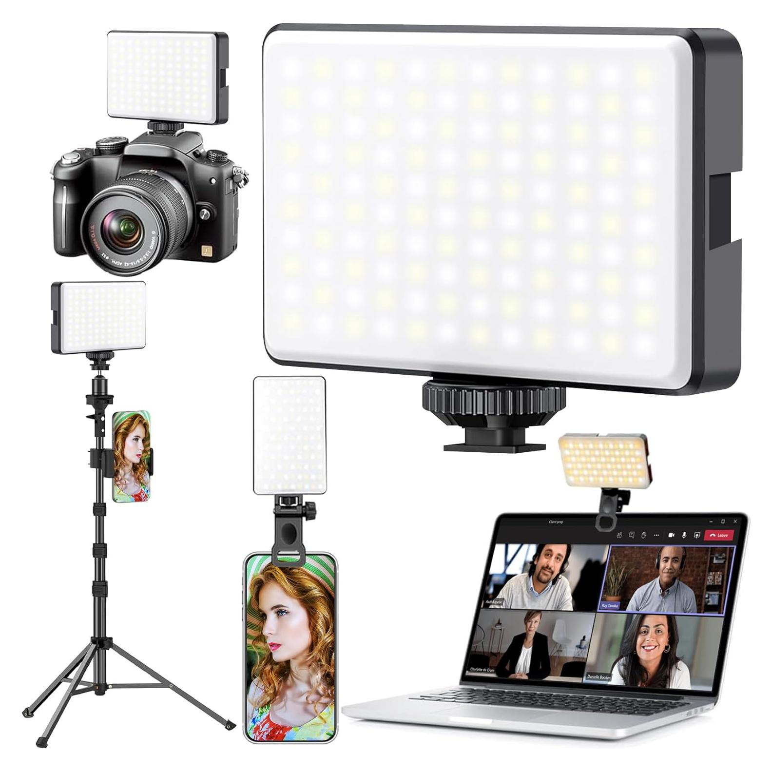 Luz LED Portátil FJHEPERPOO para Selfie 1800mAh 3 Modos