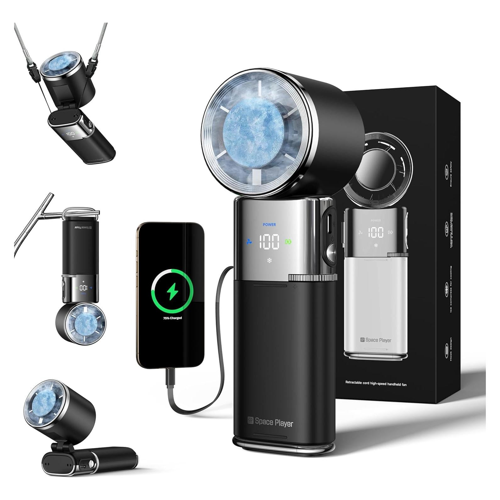 Ventilador Turbo Portátil SP Space Player MF119 9000mAh Negro