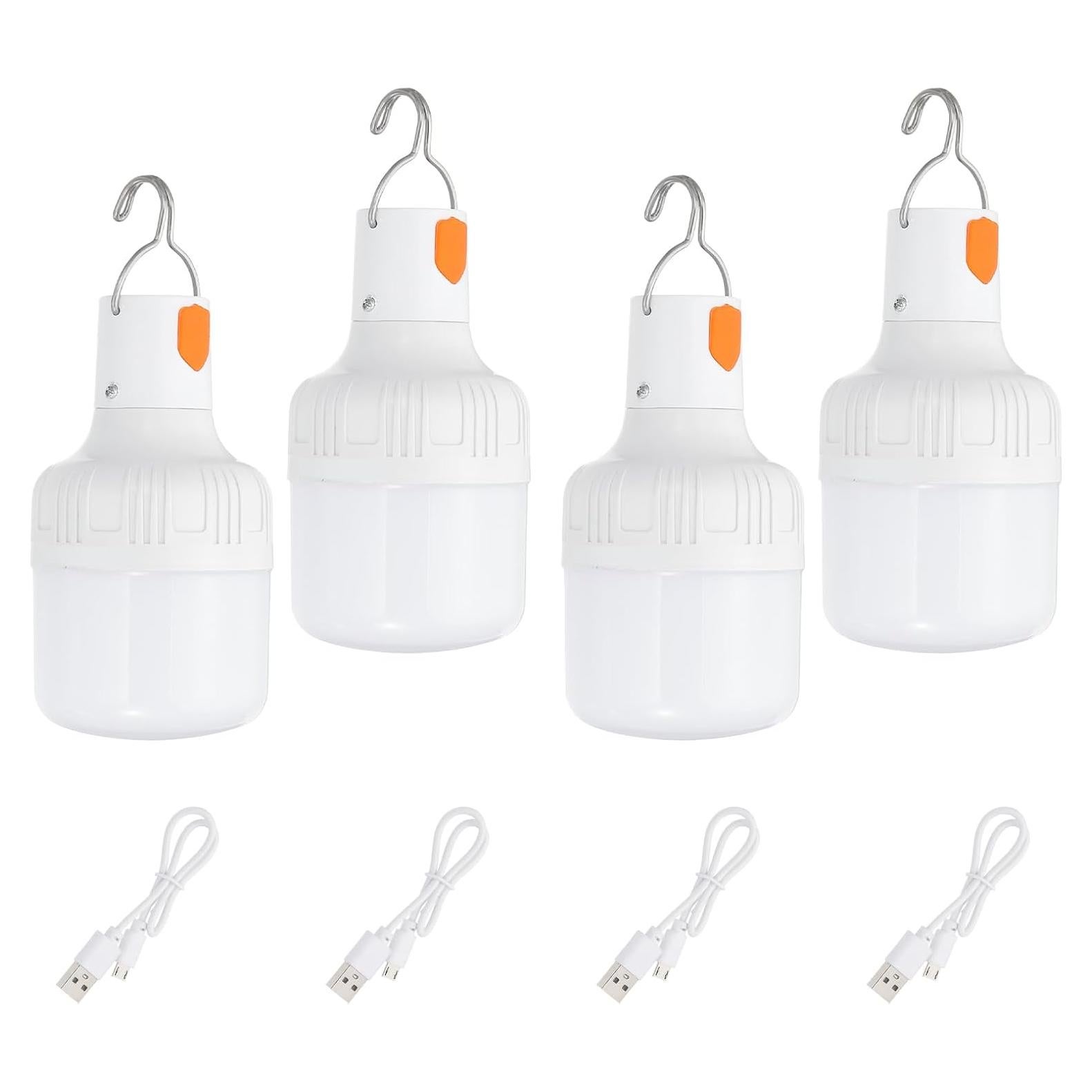 Lámpara de Camping LED PATIKIL - Paquete de 4, 60W, Blanca