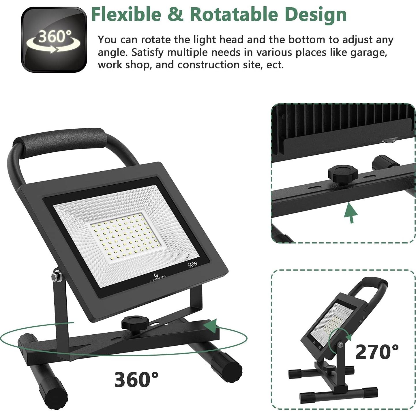 Luz de Trabajo LED Glorious-Lite 50W 5000LM IP66 Ajustable