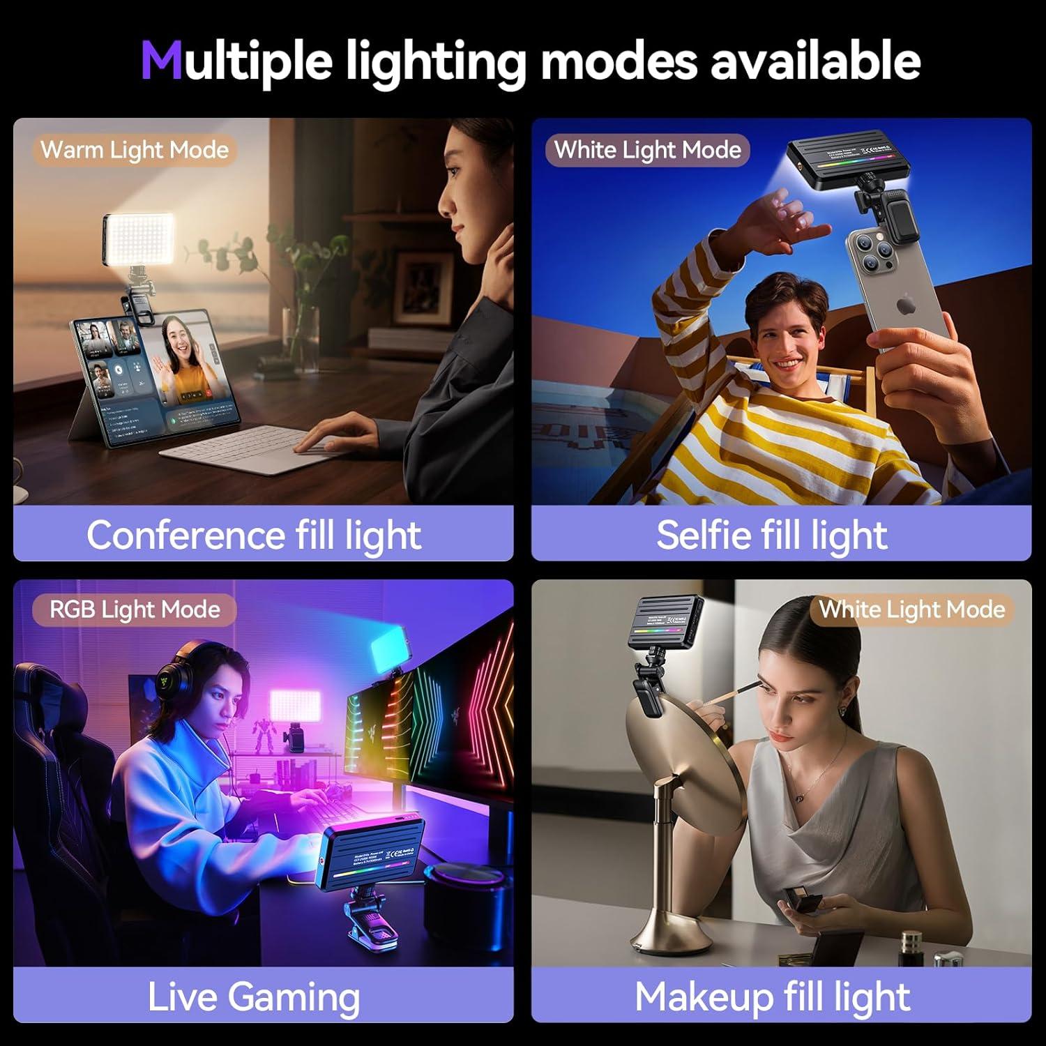 Clip de Luz LED Portátil BAOYER BX-ZBD10S RGB 10 Modos