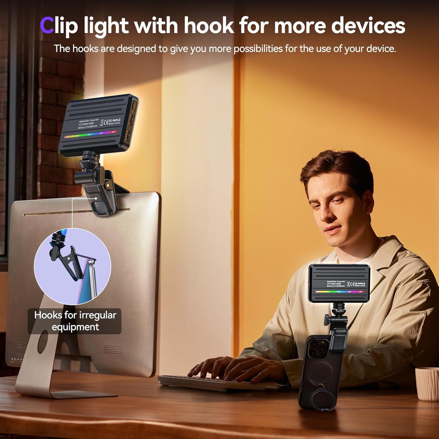 Clip de Luz LED Portátil BAOYER BX-ZBD10S RGB 10 Modos