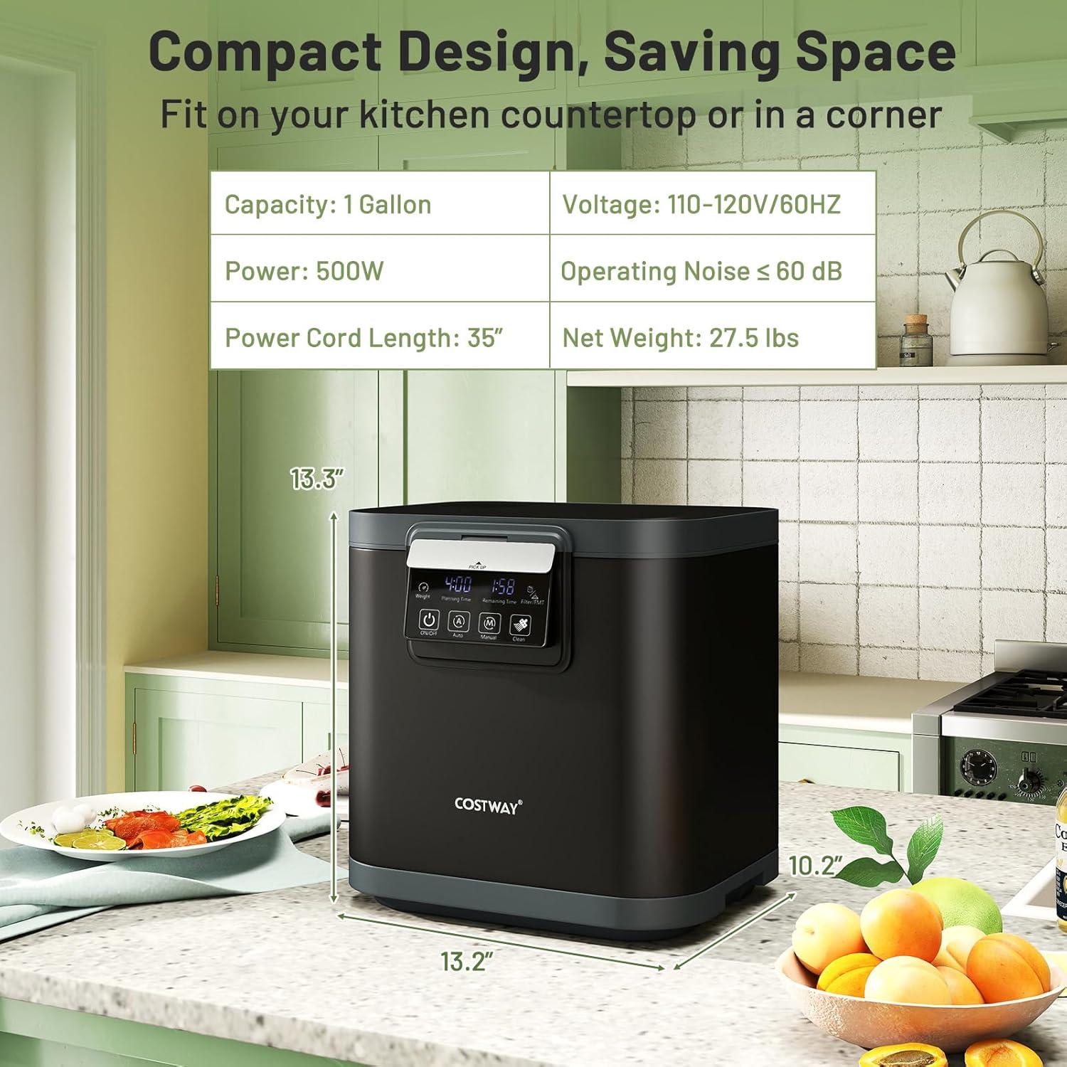Compostador Eléctrico COSTWAY 4L para Cocina, Auto-Limpieza
