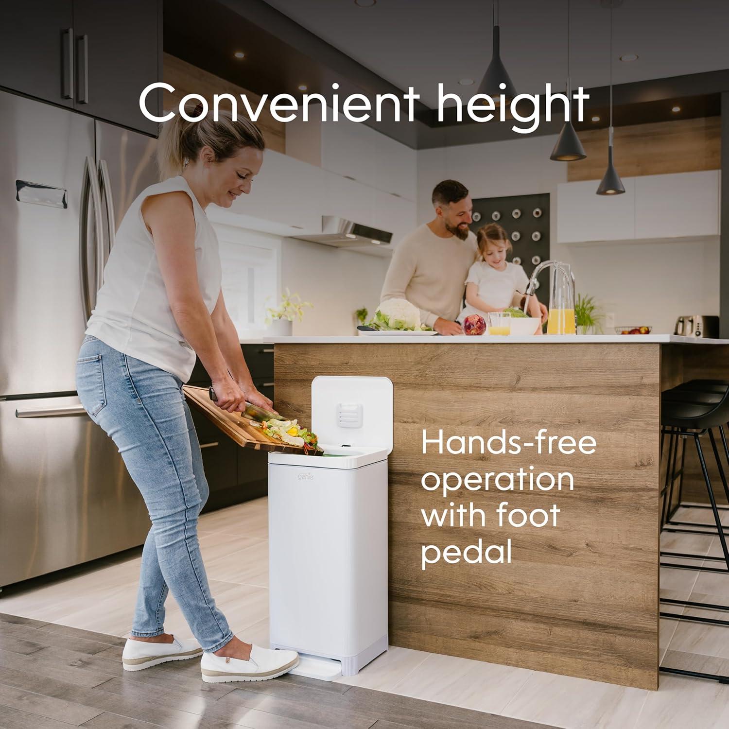 Contenedor de Compostaje de Cocina Compost Genie 13.6L Acero Inoxidable Blanco