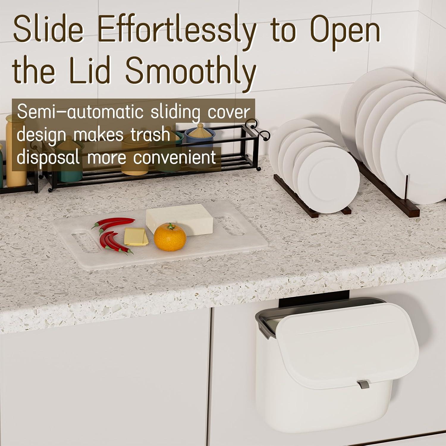 Cubo de Compostaje de Cocina LYNLOO 7.2L con Tapa y Gancho