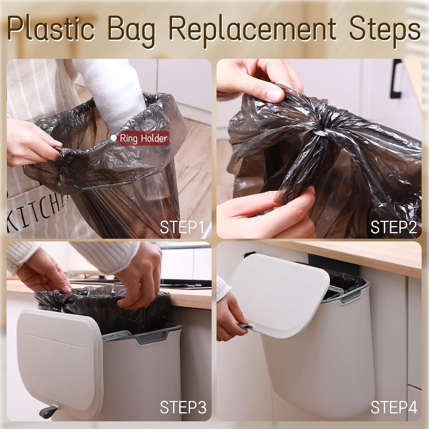 Cubo de Compostaje de Cocina LYNLOO 7.2L con Tapa y Gancho